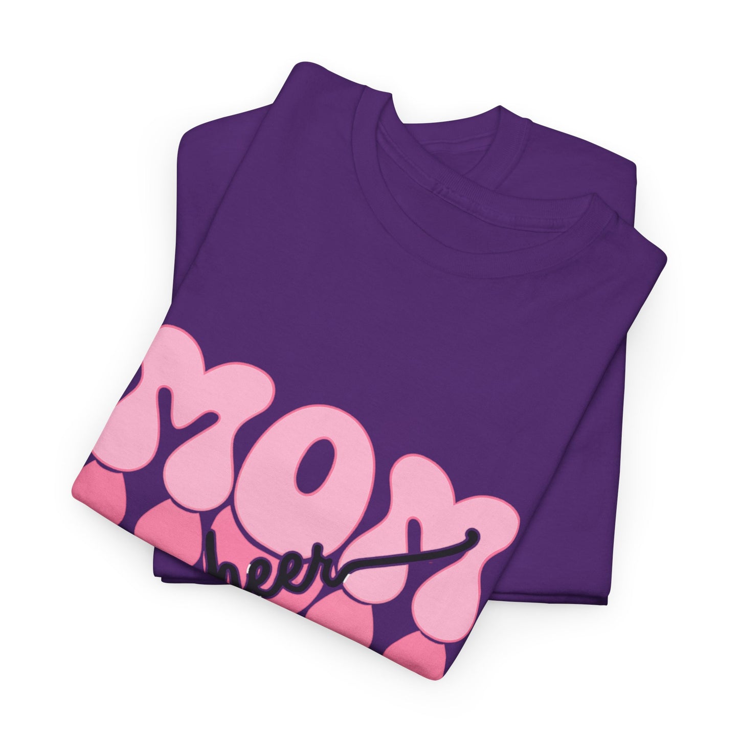 MOM Cheer – Pink Bubble Letter Spirit Tee