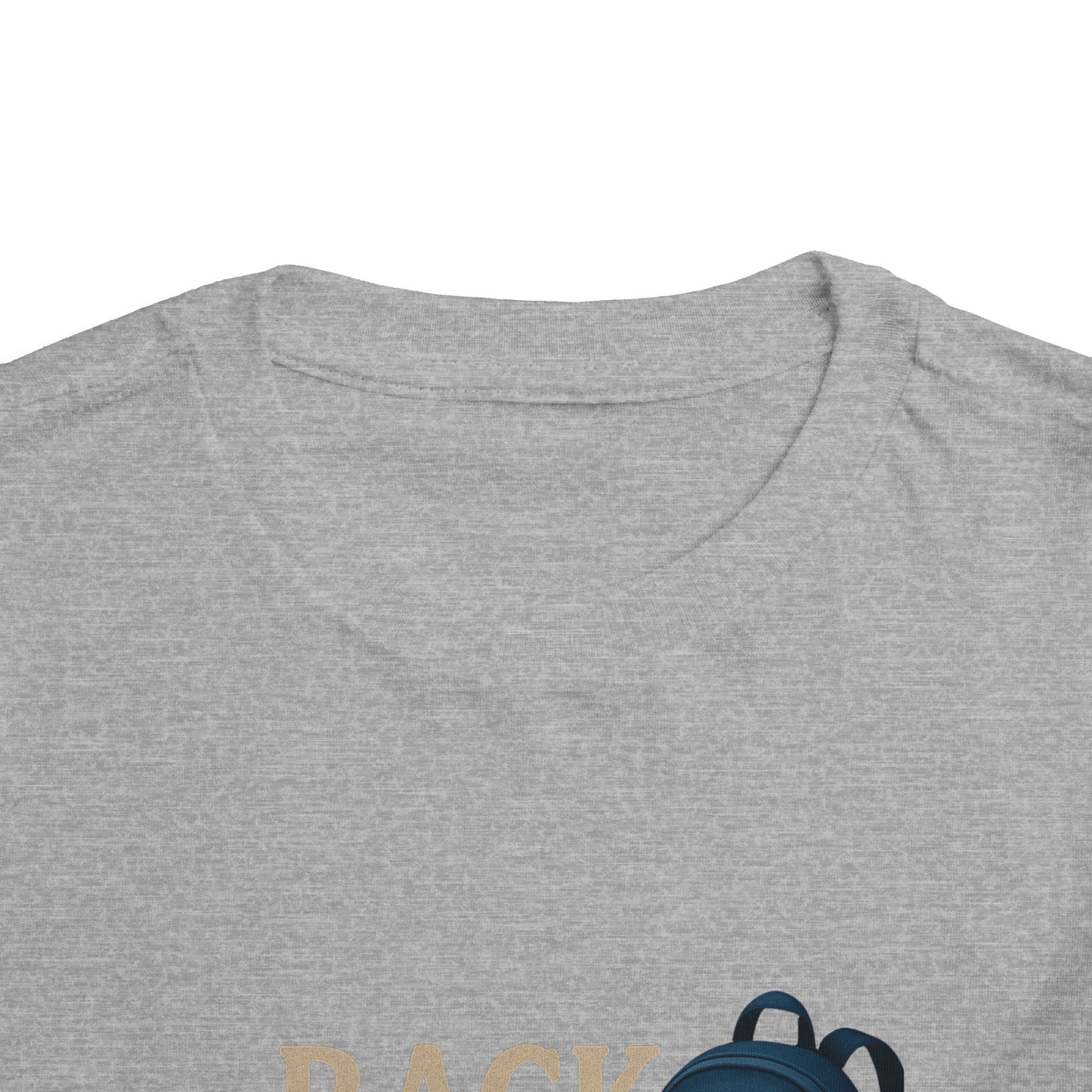 Toddler Tee Back to School Shirt with Backpack, Apple, Pencil, and Book Design