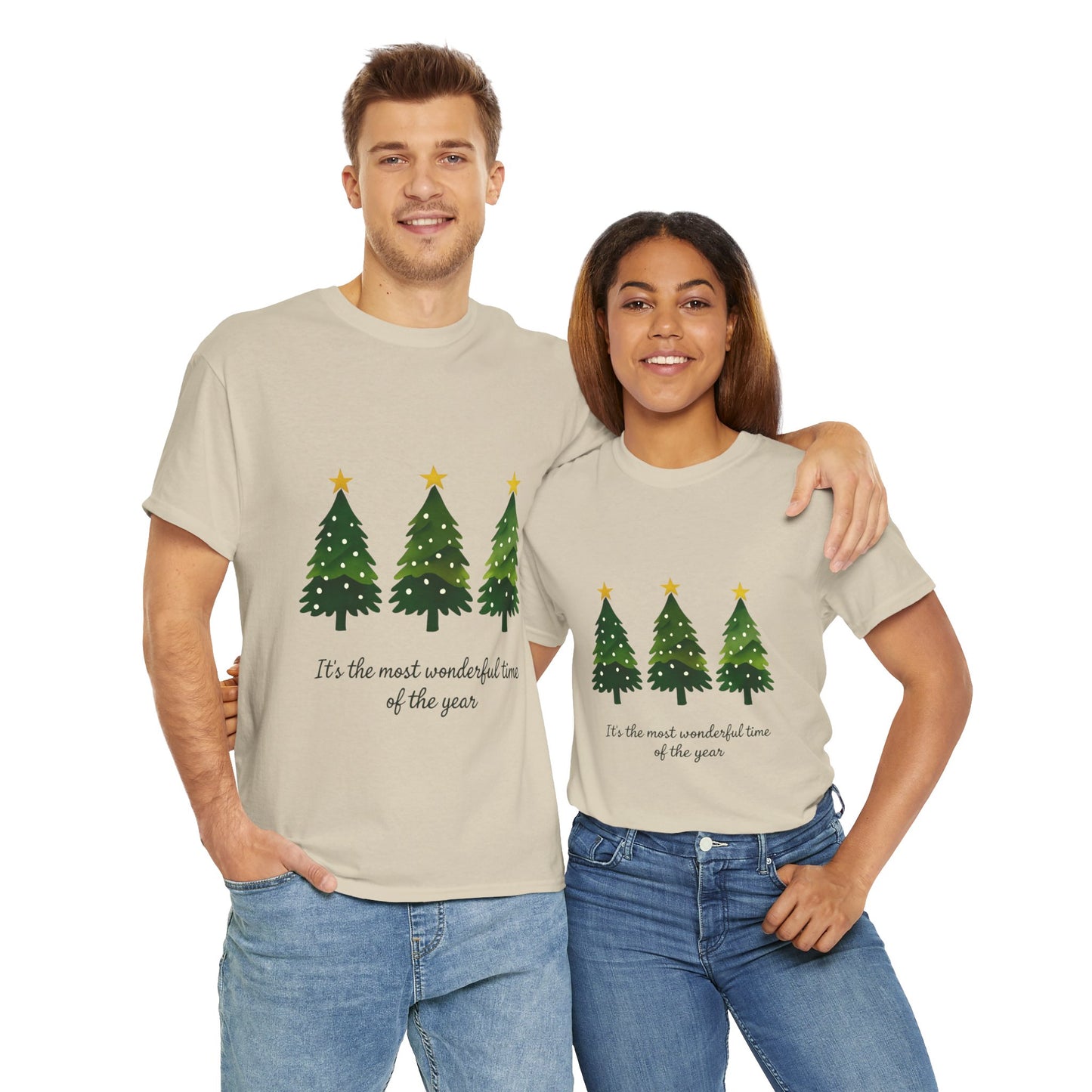 Christmas Tee - Festive Watercolor Trees Holiday Shirt