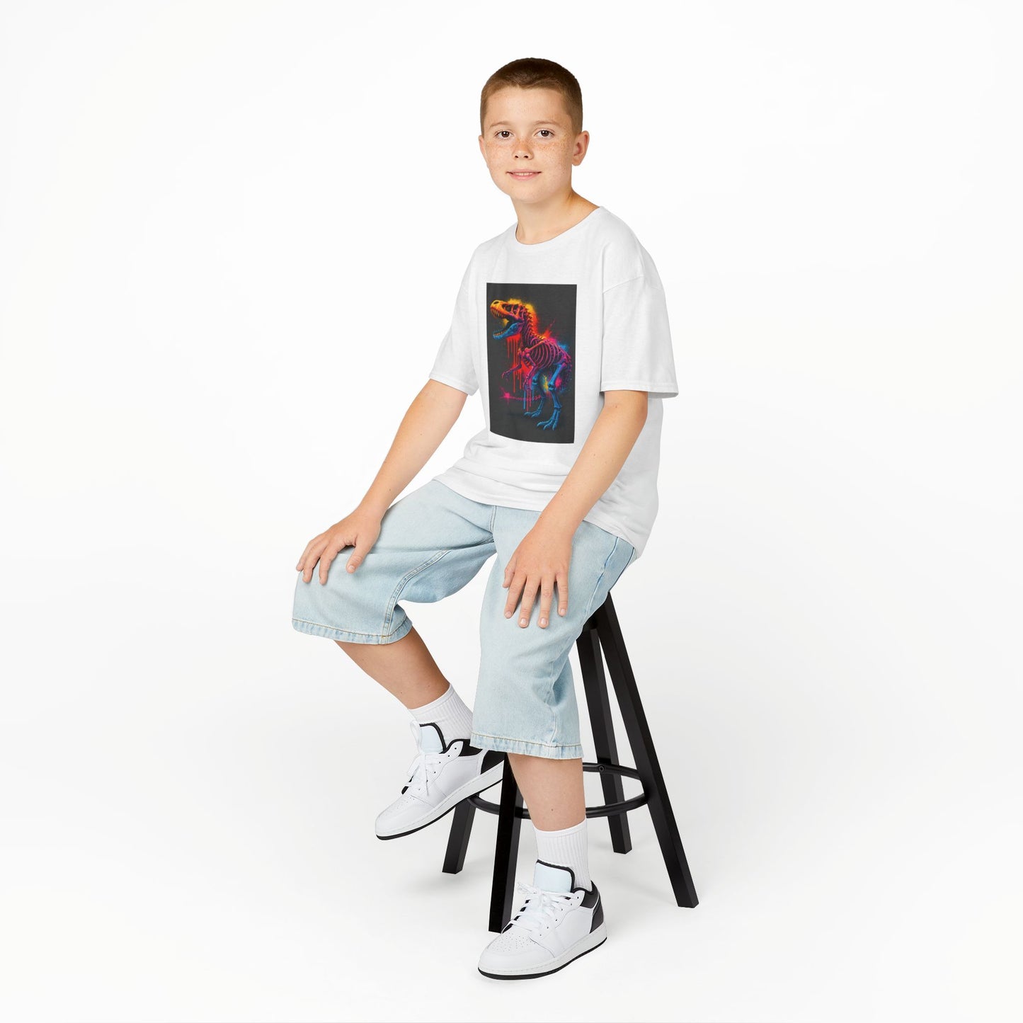 Kids Dinosaur Glow Tee, Fun Kids T-Shirt, Dino Shirt for Kids, Birthday Gift, Unique Kids Clothing, Animal Lover Apparel