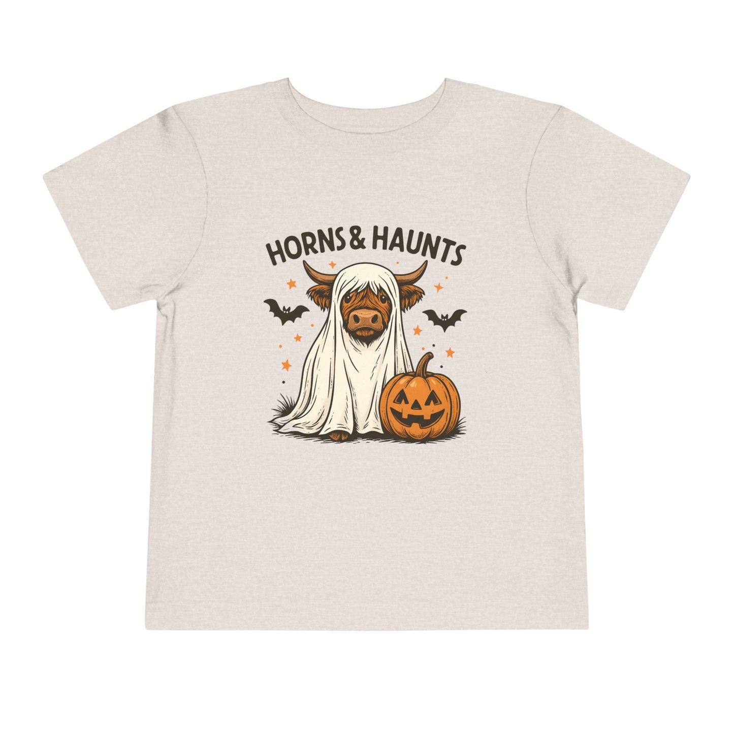 Horns & Haunts Highland Cow Toddler Halloween Tee