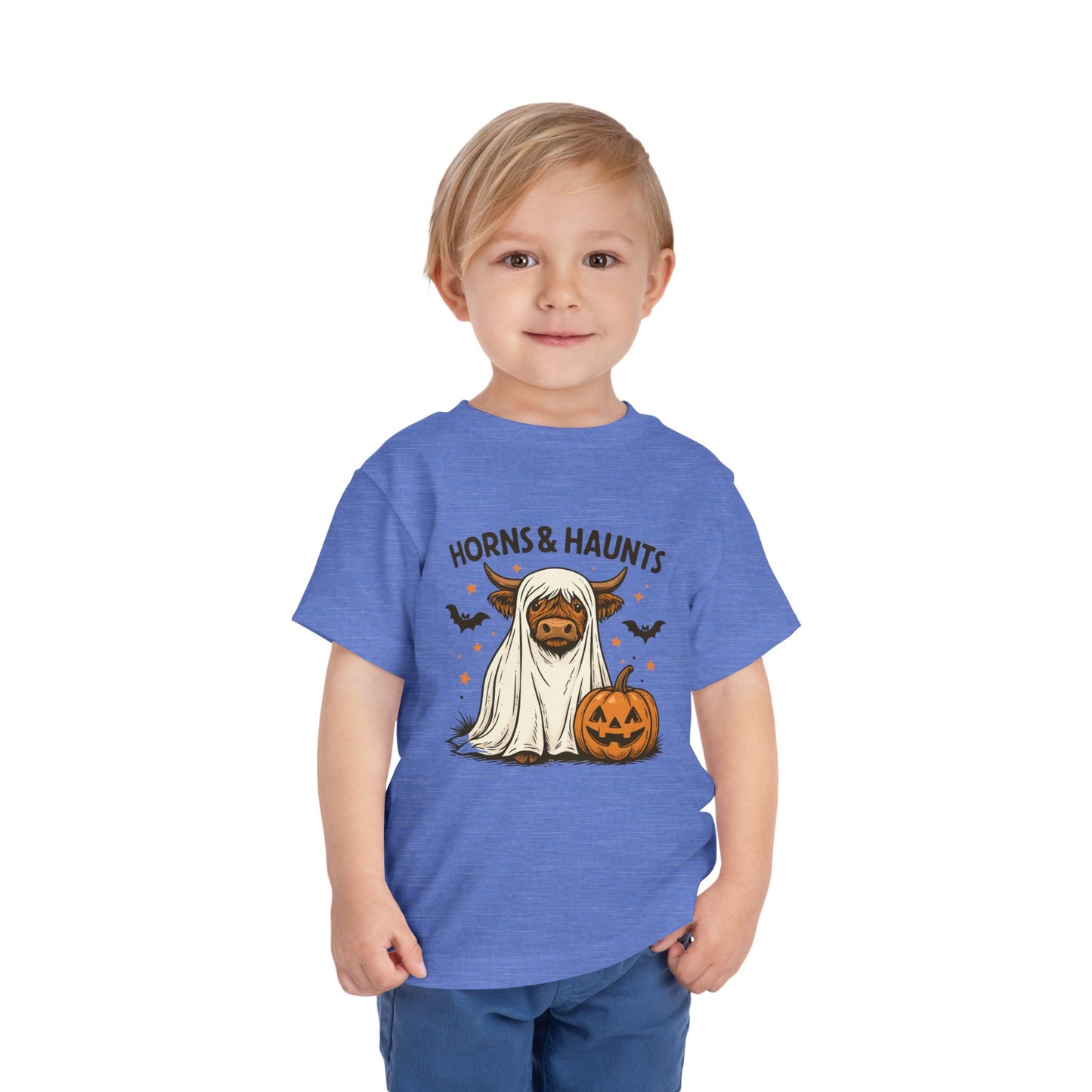 Horns & Haunts Highland Cow Toddler Halloween Tee