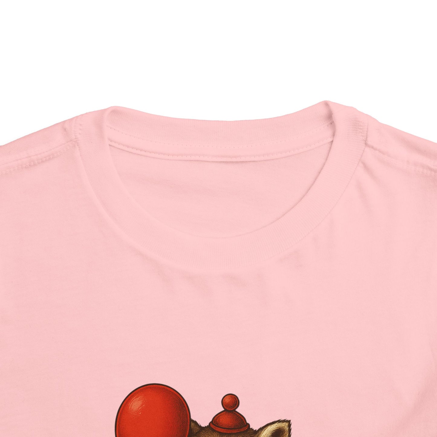 Toddler Halloween Tee with Seated Raccoon Clown Design