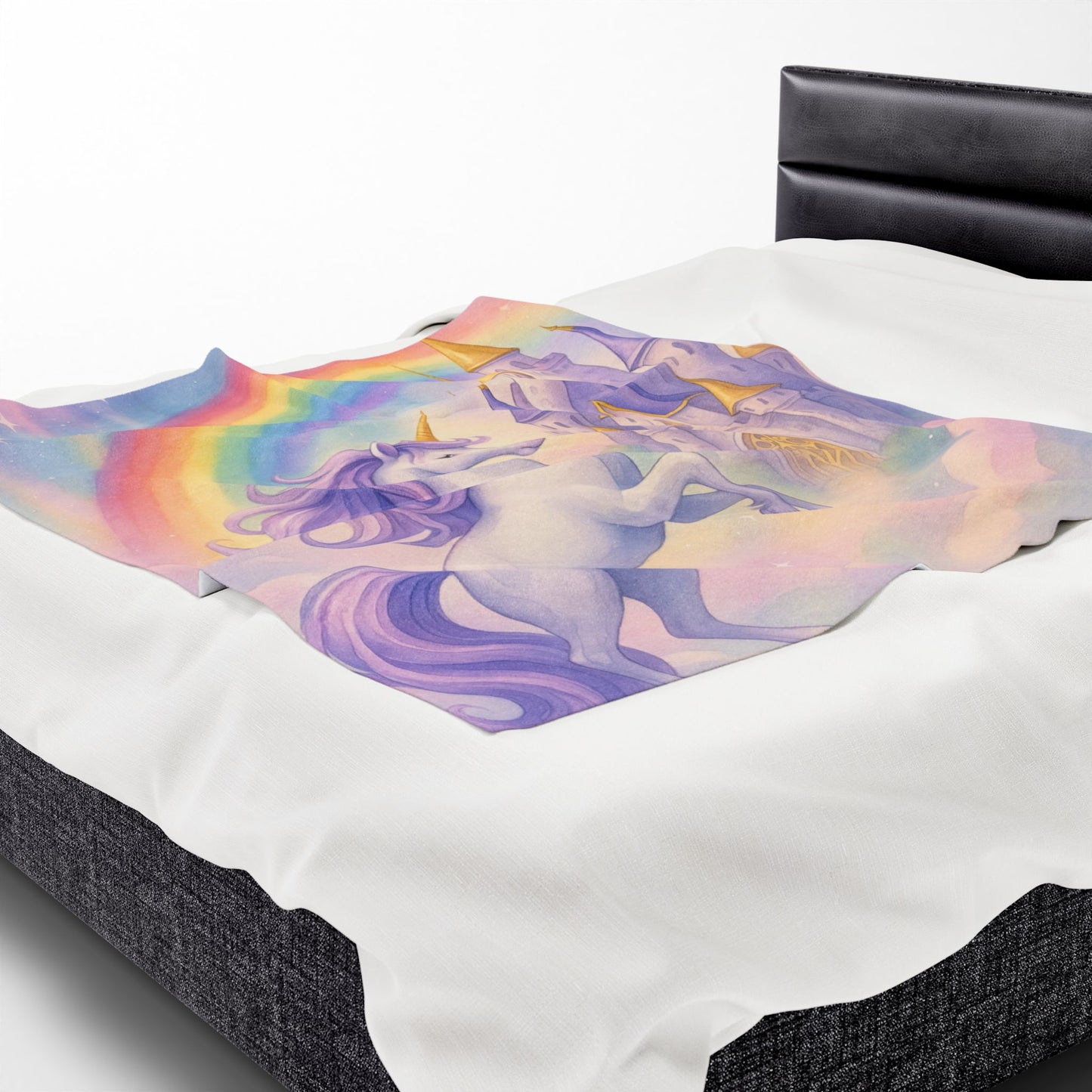 Unicorn Fantasy Plush Blanket, Cozy Kids Blanket, Dreamy Nursery Decor, Magical Gift for Birthdays, Rainbow Blanket for Girls