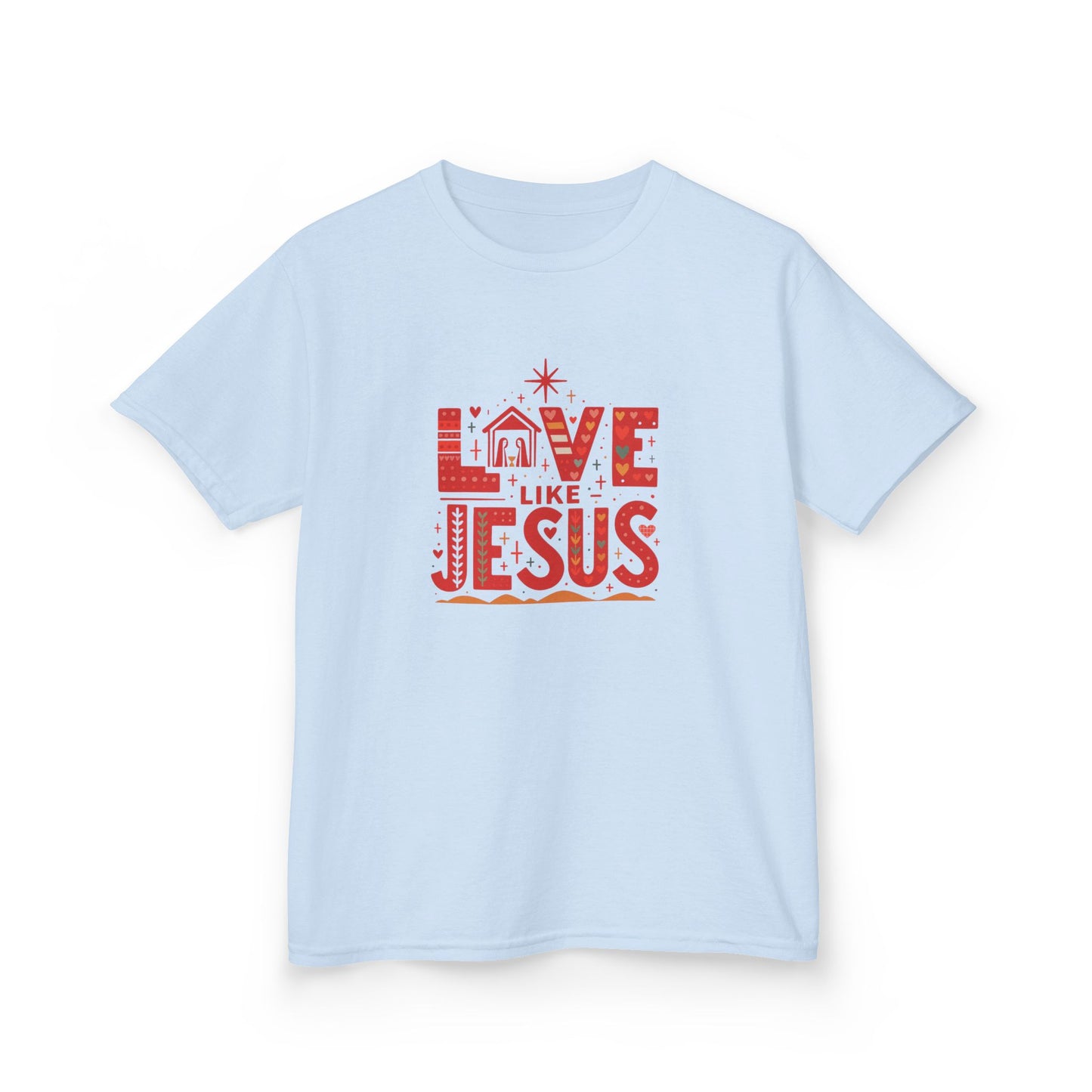 Love Like Jesus Christmas Dinosaur Kids Tee