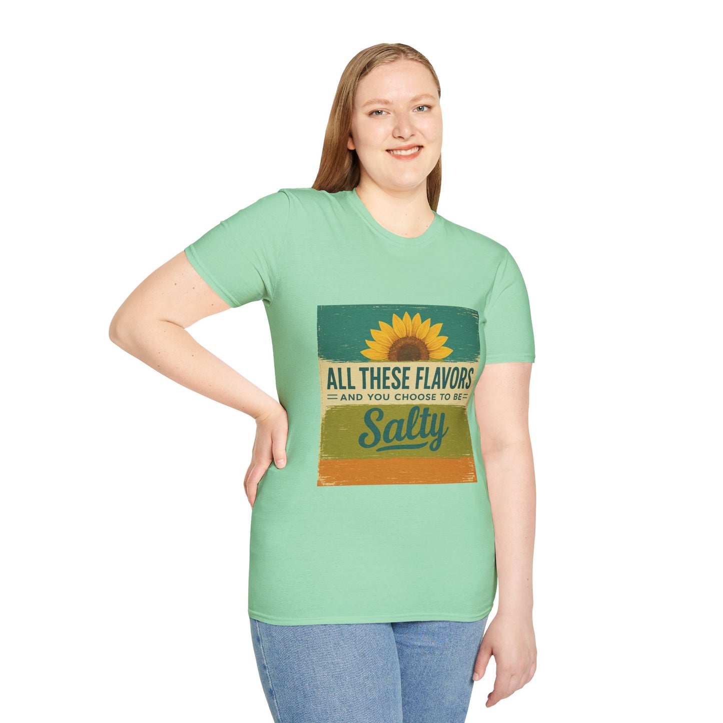 Sunflower Salty T-Shirt: Unisex Softstyle Tee for Sunshine Lovers, Casual Wear, Birthday Gift, Summer Vibes, Relaxed Style