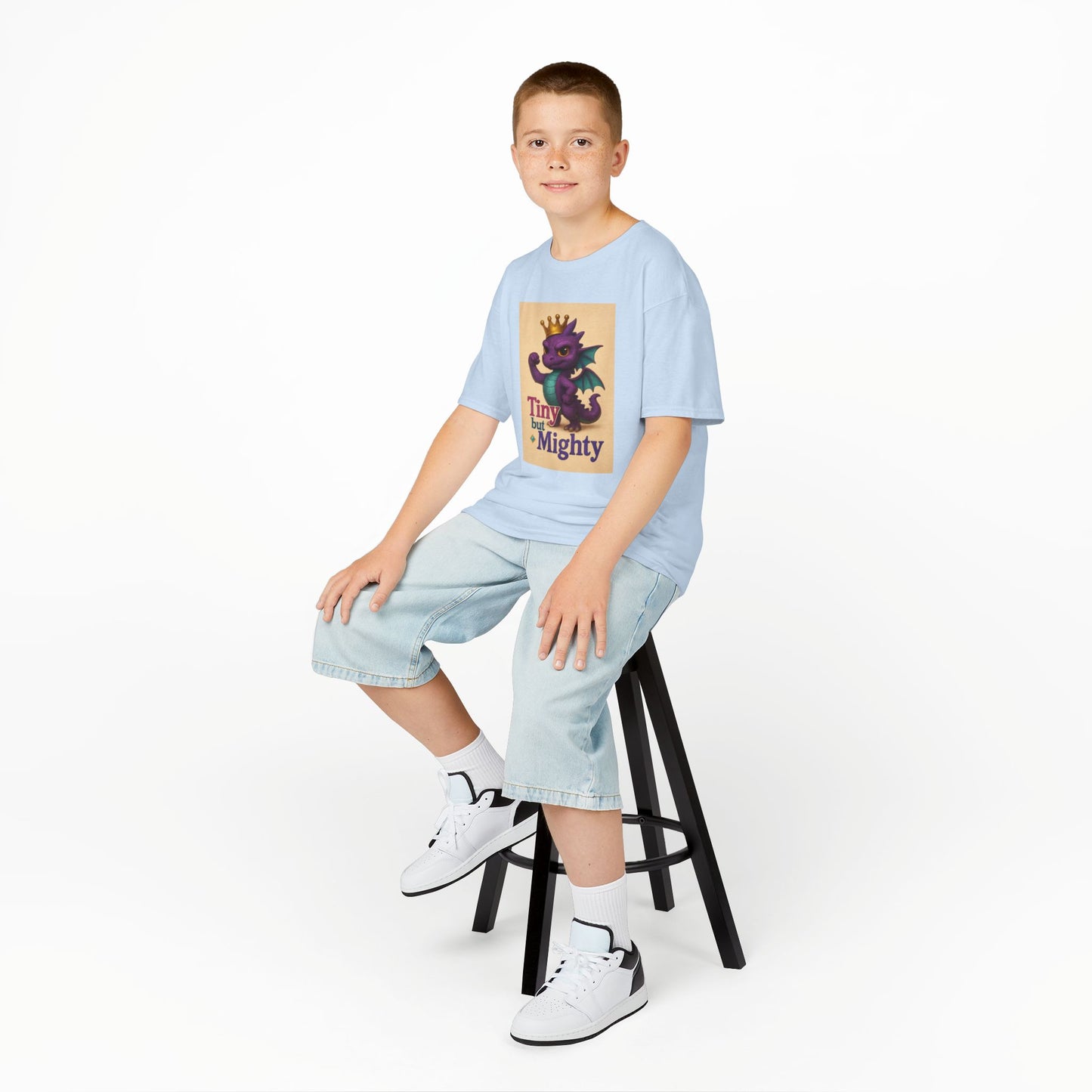Kids Dragon Tee, Fun Kids T-Shirt, Tiny but Mighty Shirt, Unique Kids Apparel, Gift for Young Adventurers, Cute Dragon Design