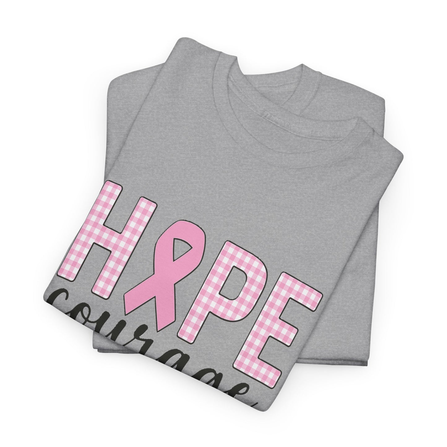 Hope, Courage & Strength Pink Ribbon Awareness Tee
