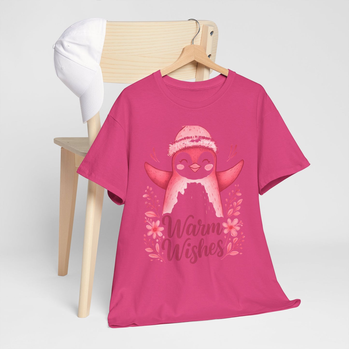Warm Wishes Pink Penguin Tee - Holiday Tee