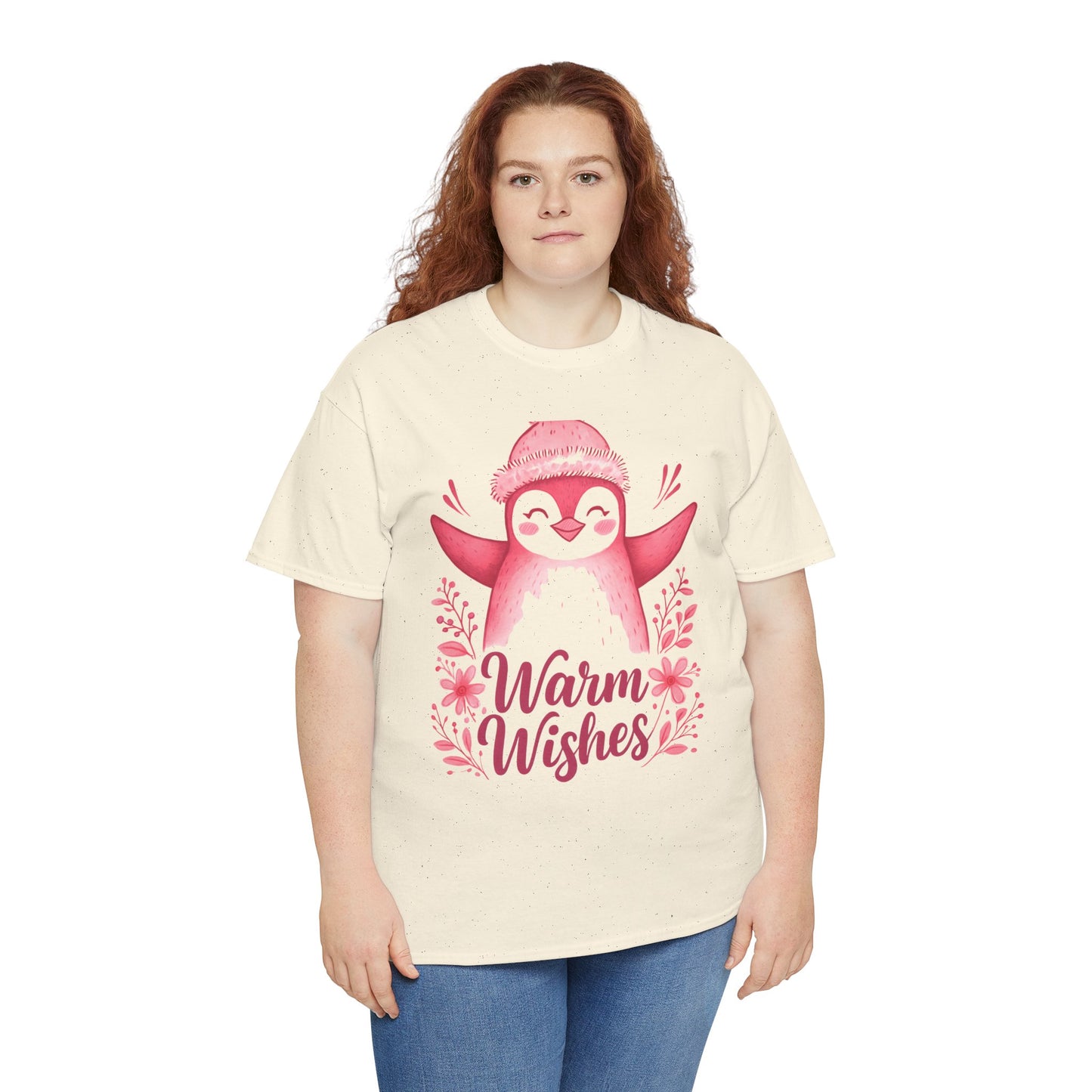 Warm Wishes Pink Penguin Tee - Holiday Tee