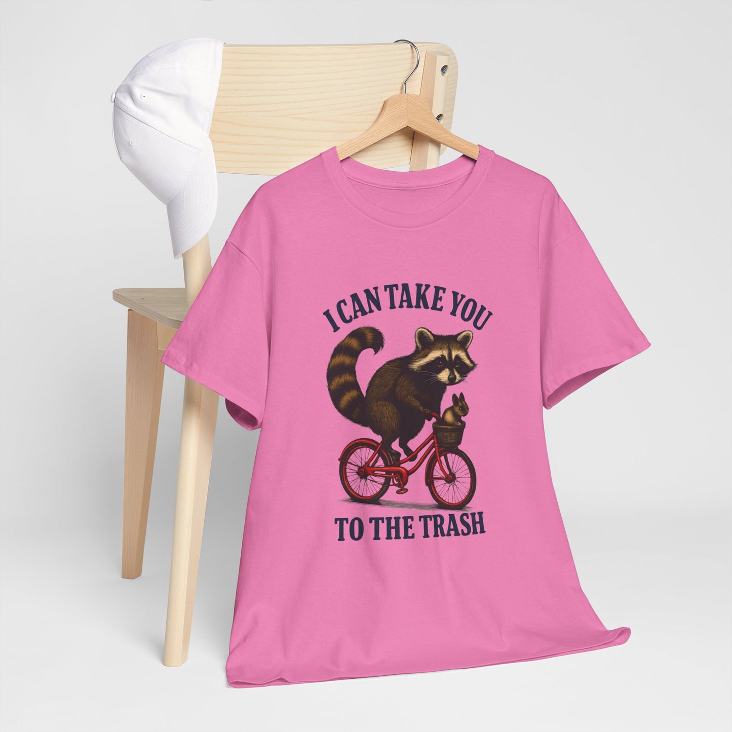 Cotton Tee Vintage Raccoon Bicycle Graphic Shirt