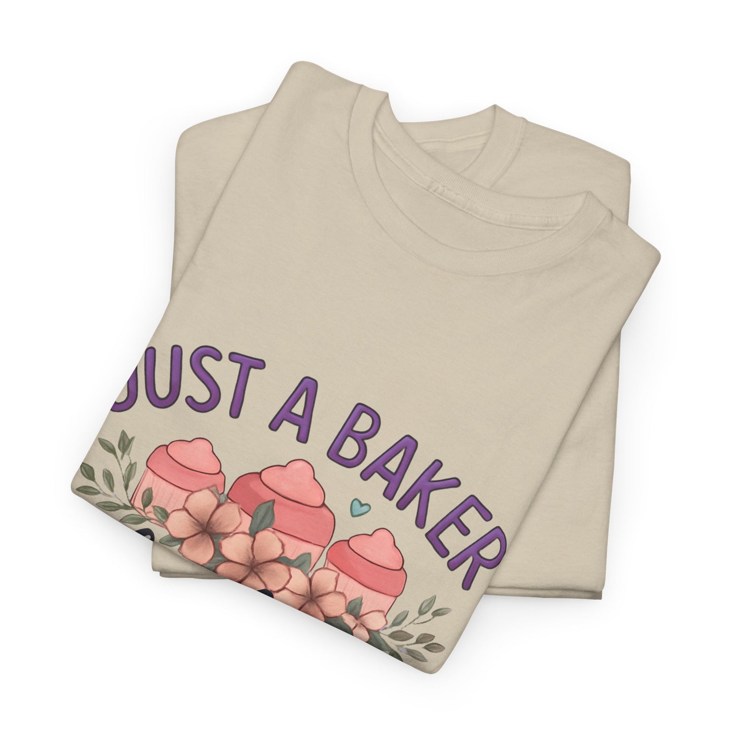 Baking Lover Tee with Cupcake and Rolling Pin Design