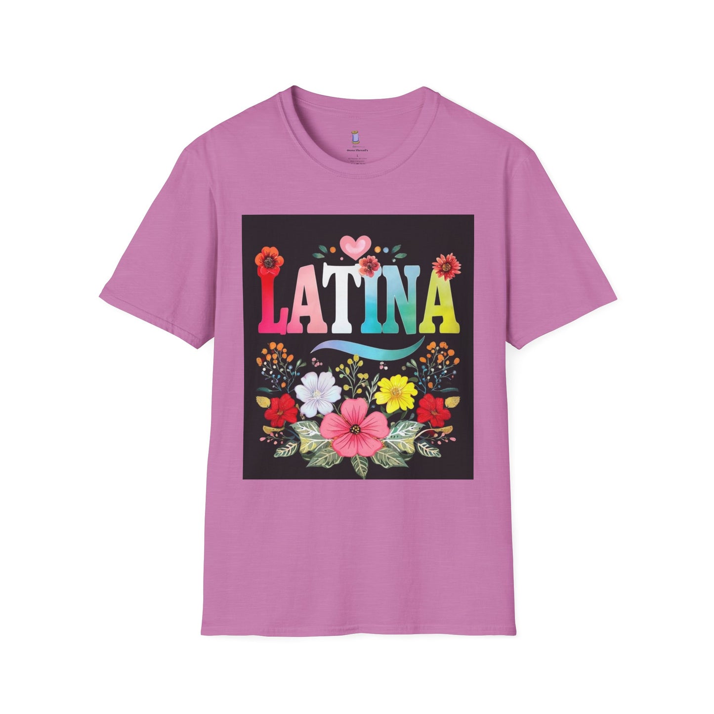 Colorful Latina Floral Tee - Celebrating Culture, Unisex Softstyle T-Shirt, Gift for Latina Pride, Floral Design, Everyday Wear