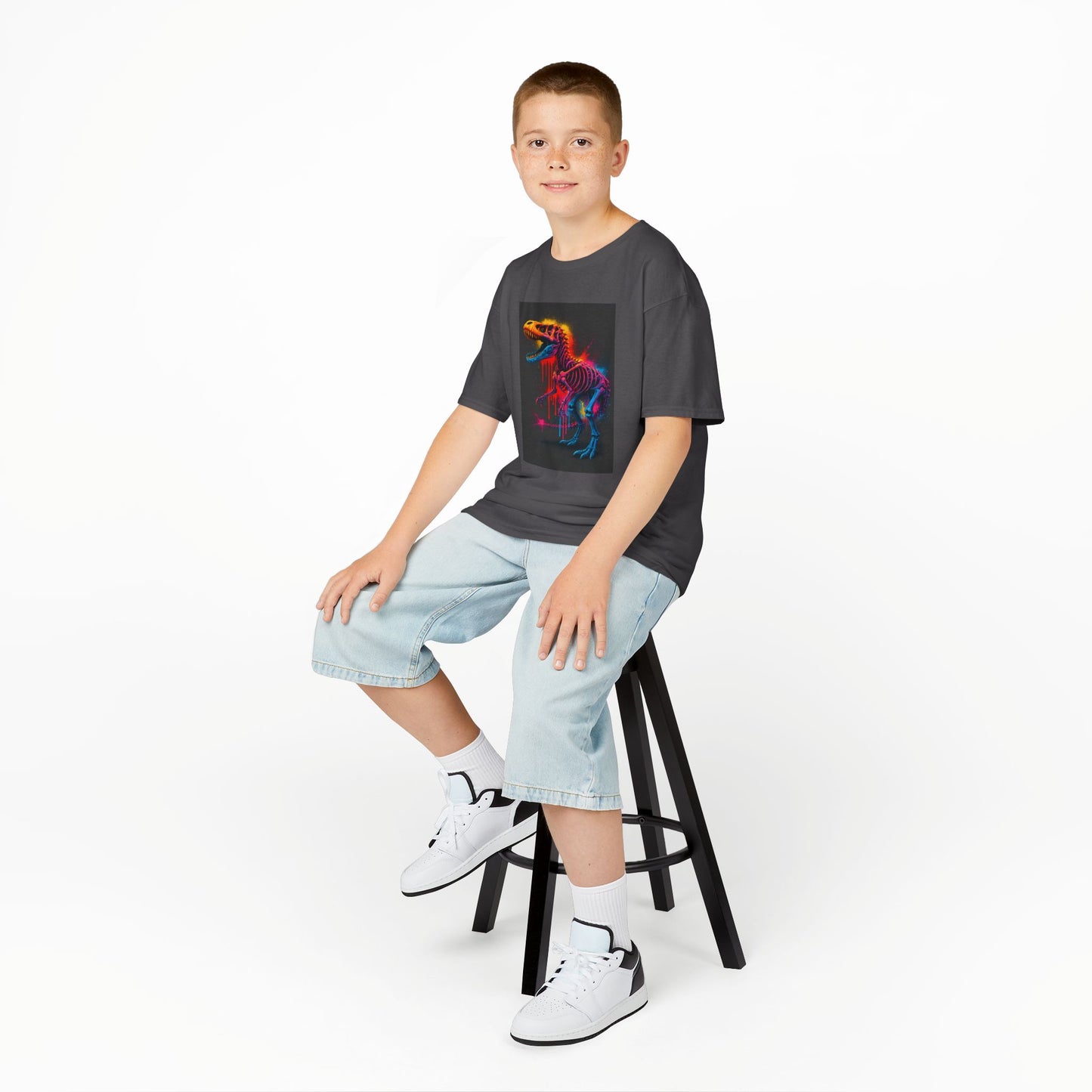 Kids Dinosaur Glow Tee, Fun Kids T-Shirt, Dino Shirt for Kids, Birthday Gift, Unique Kids Clothing, Animal Lover Apparel