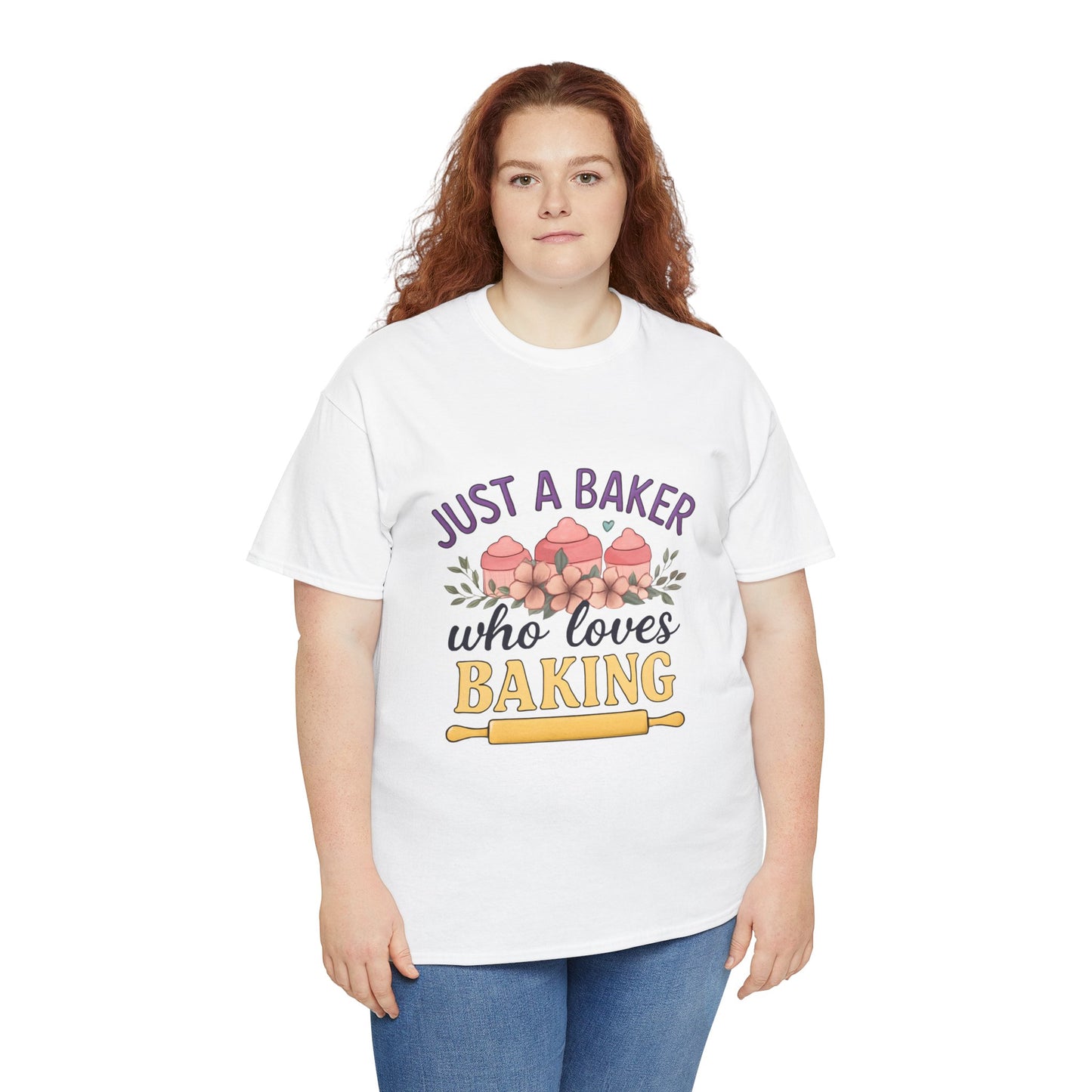 Baking Lover Tee with Cupcake and Rolling Pin Design