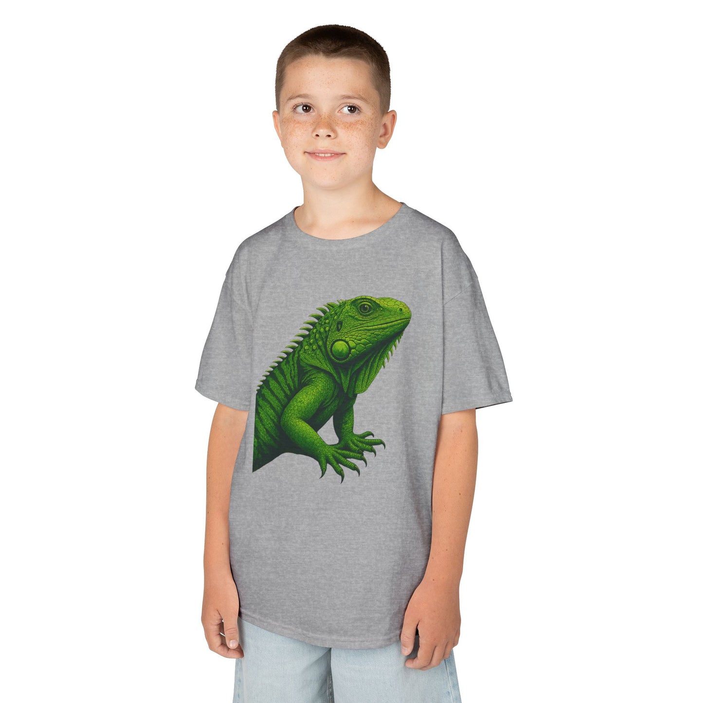 Green Iguana Kids Tee - Fun Shirt for Nature Lovers, Birthday Gift, Summer Wear, Animal Lovers, Eco-Friendly Clothing