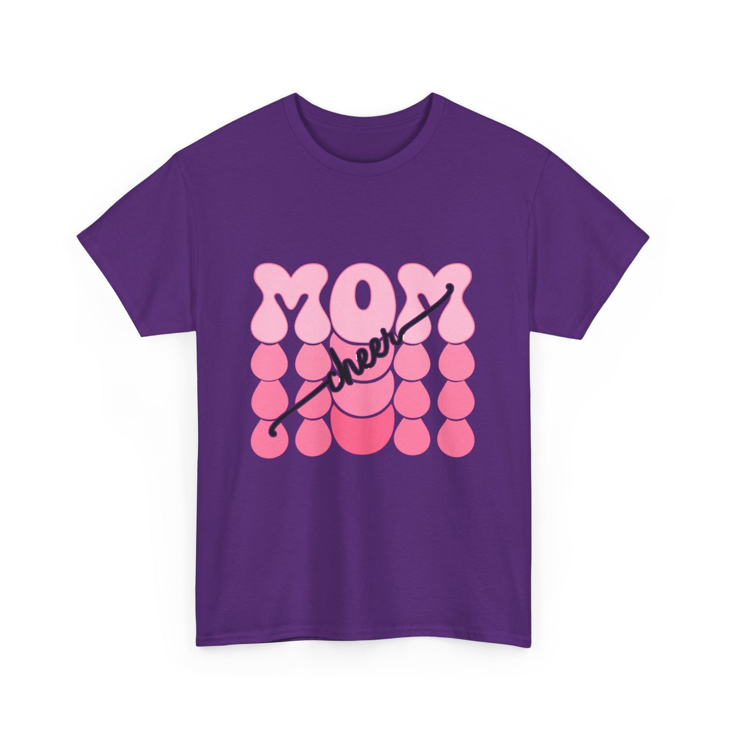 MOM Cheer – Pink Bubble Letter Spirit Tee