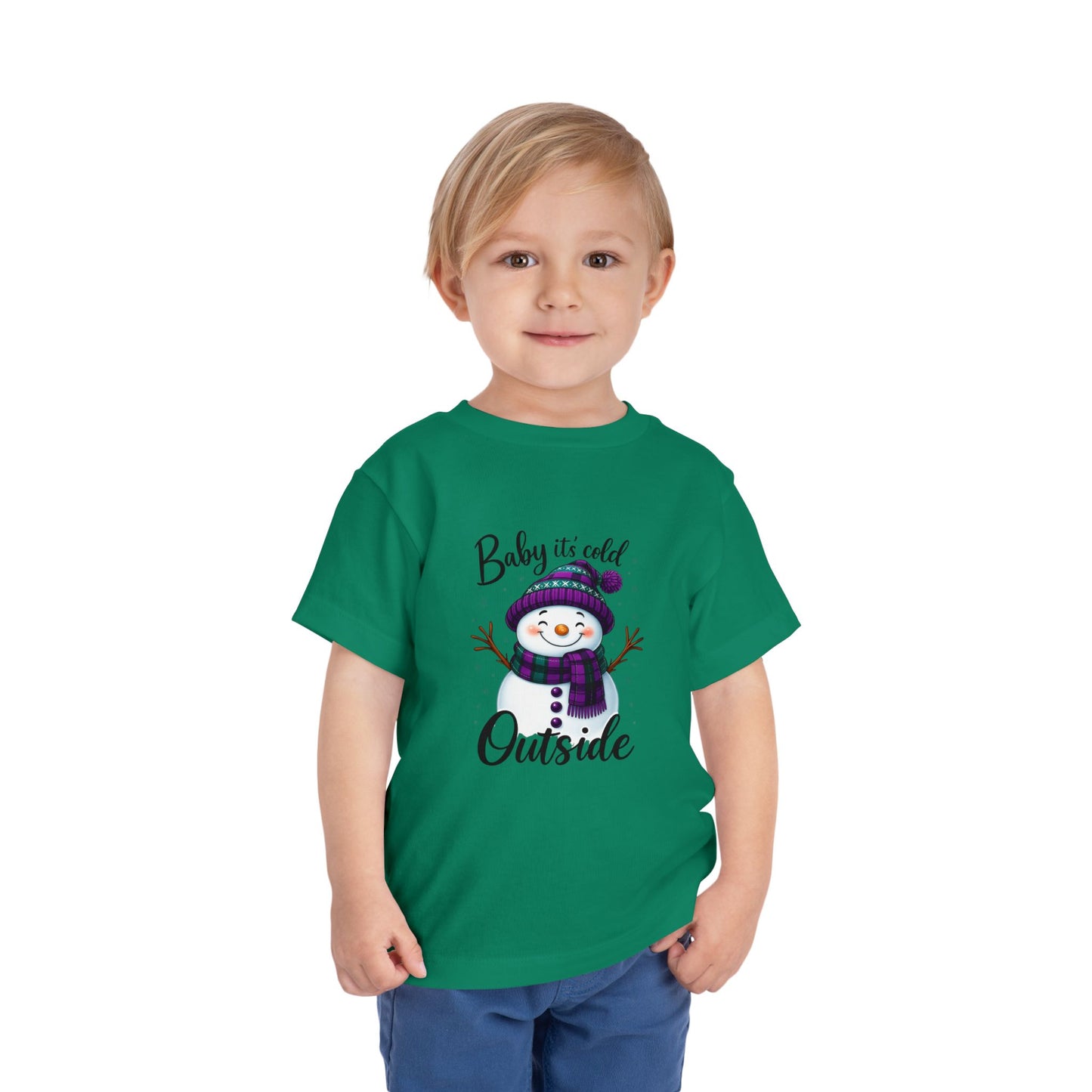 Baby It's Cold Outside Snowman Toddler Christmas Tee