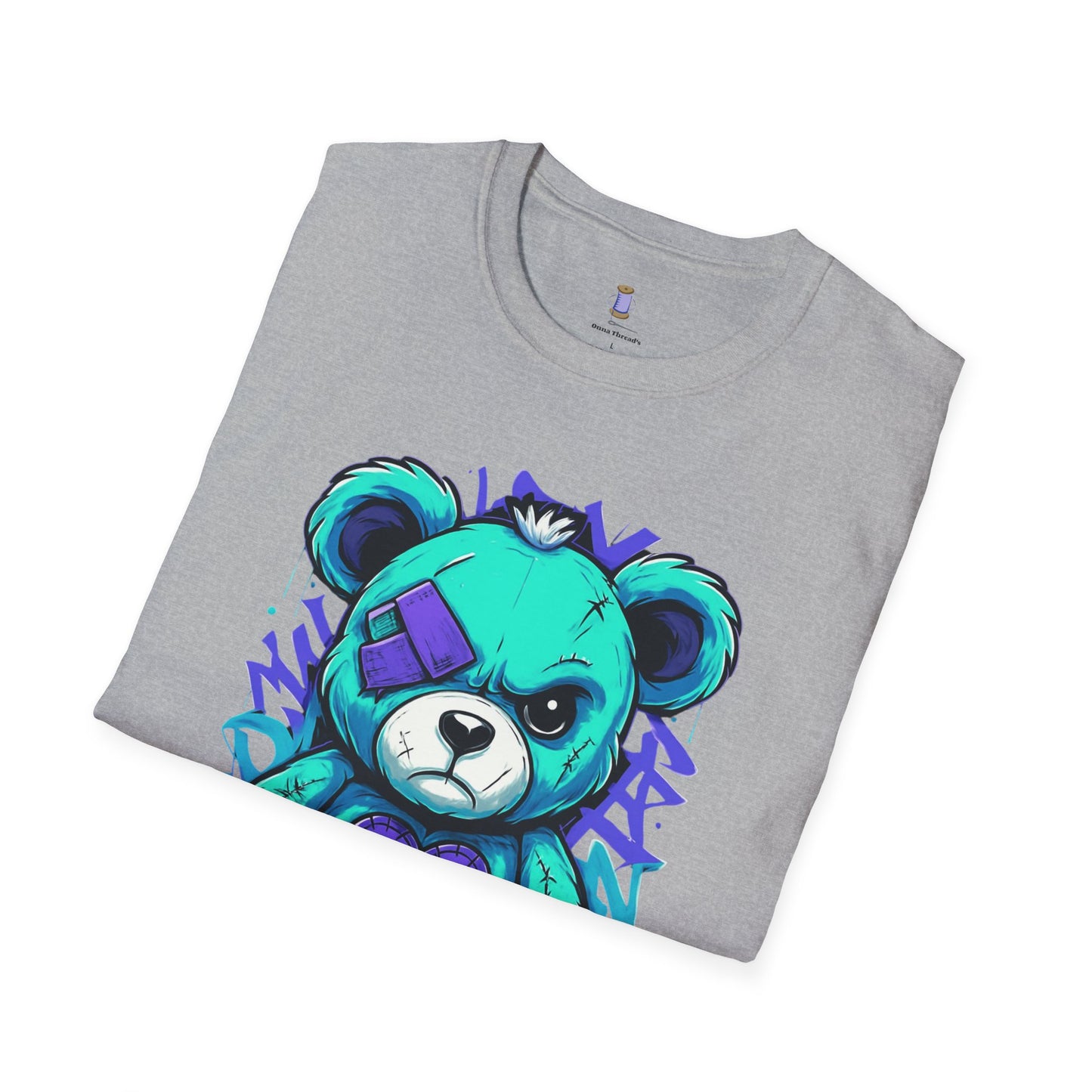 Adorable Grumpy Bear Unisex Softstyle T-Shirt | Cute Graphic Tee, Casual Wear, Gift for Animal Lovers, Birthday Present, Fun Fashion