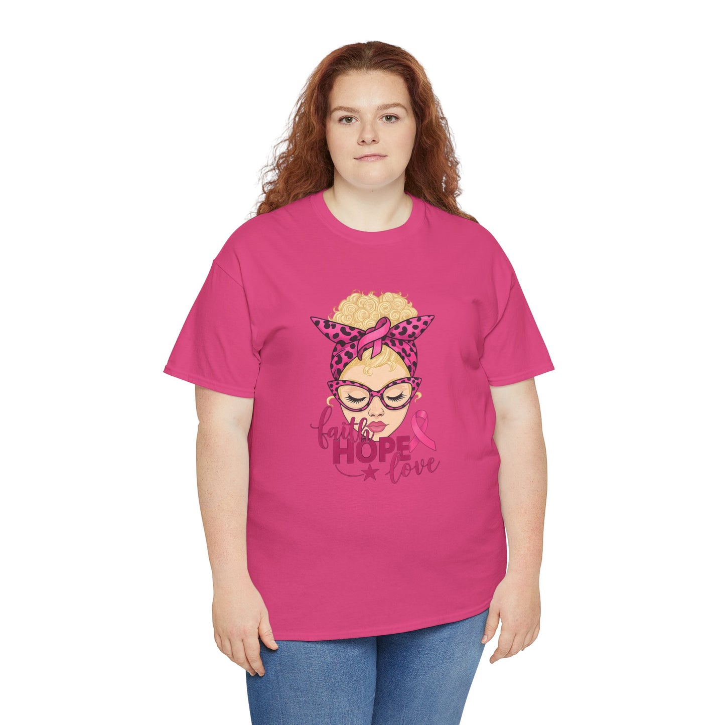 Hope Love Pink Ribbon Tee - Breast Cancer Awareness