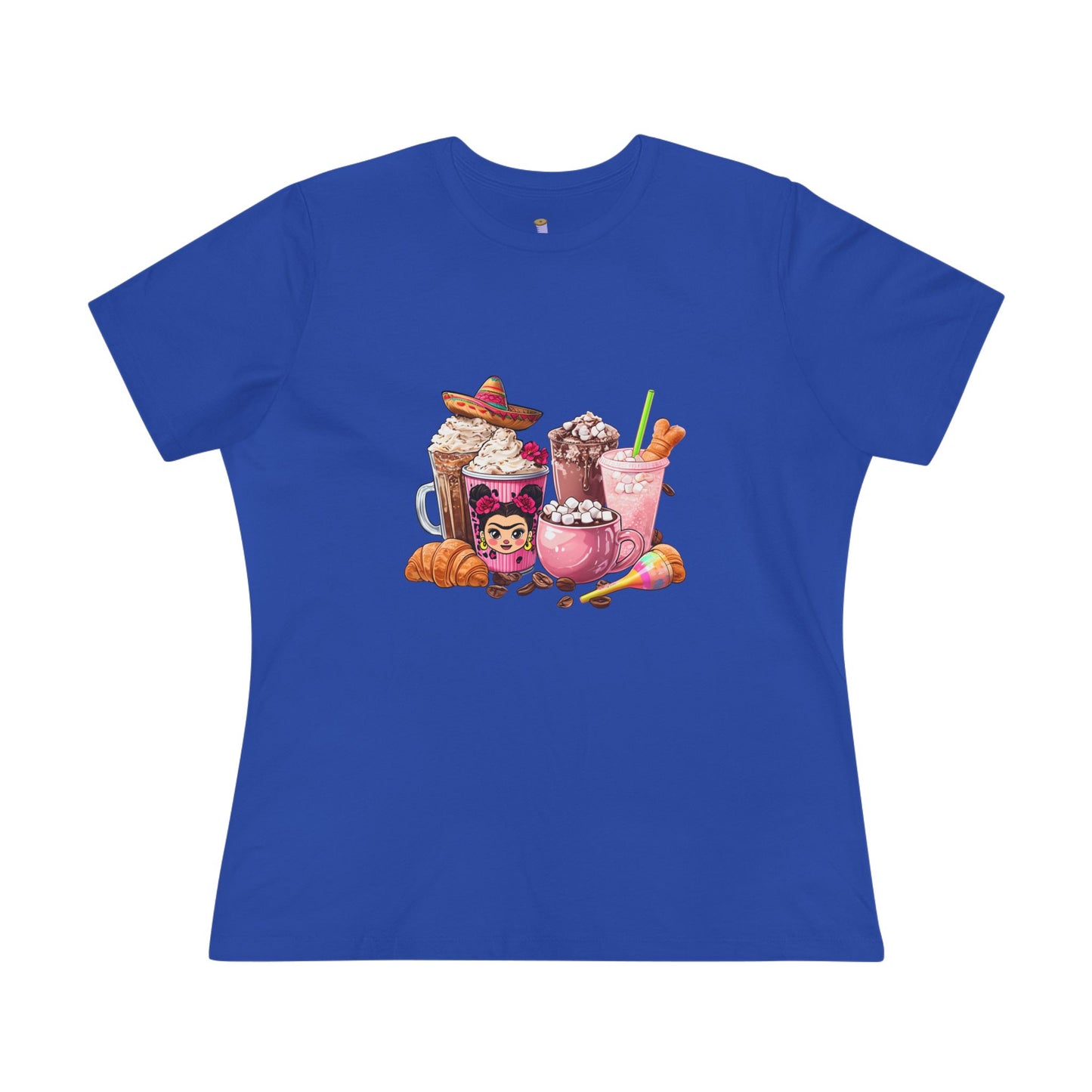 Latina Cute Beverage Women's Cotton Tee, Coffee Lover Gift, Cute Summer Shirt, Birthday Present, Cozy Foodie Tee
