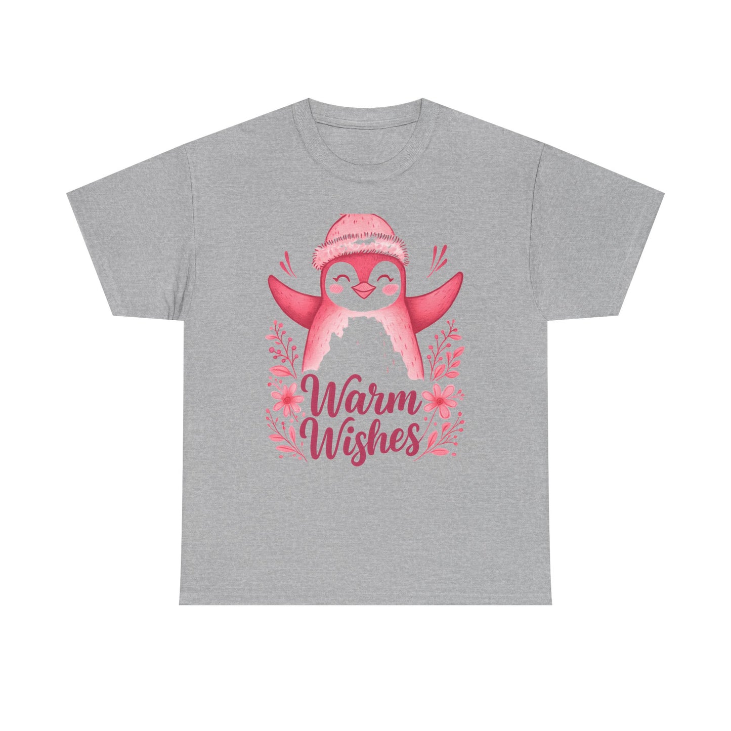 Warm Wishes Pink Penguin Tee - Holiday Tee