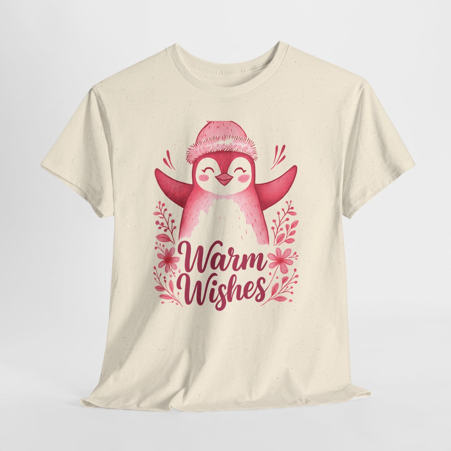 Warm Wishes Pink Penguin Tee - Holiday Tee