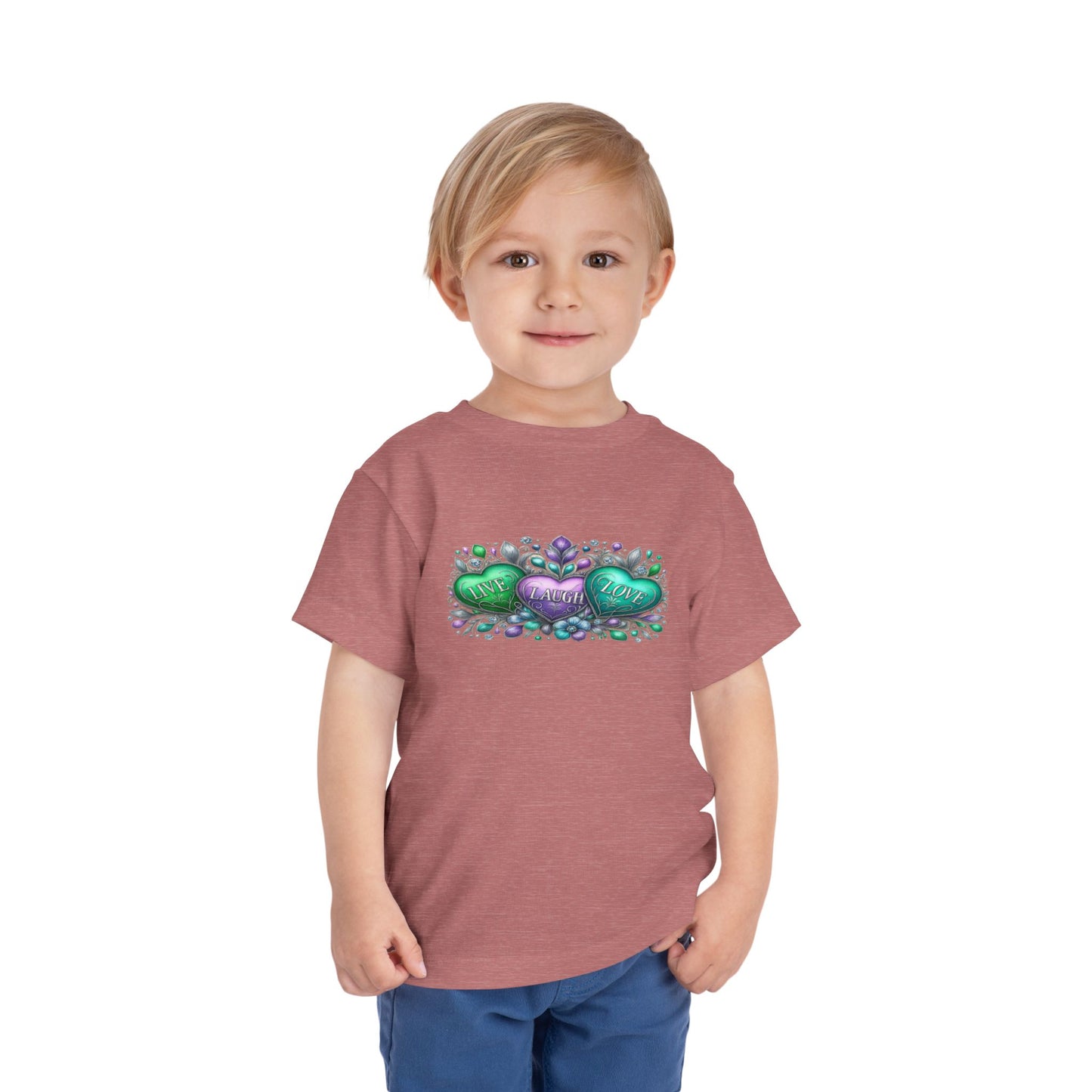 Toddler Tee Live Laugh Love Floral Design