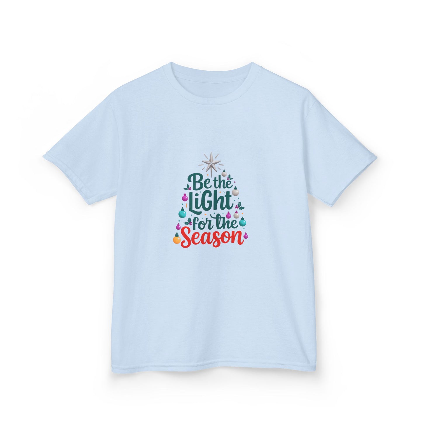 Be the LIGHT Christmas Tree Dino Kids Tee