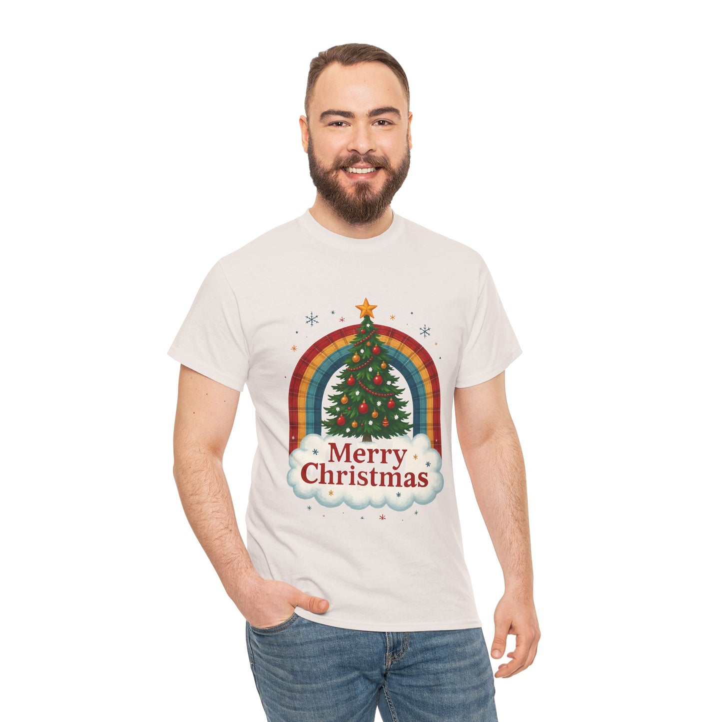 Christmas Rainbow Unisex Tee - Merry Christmas Tree