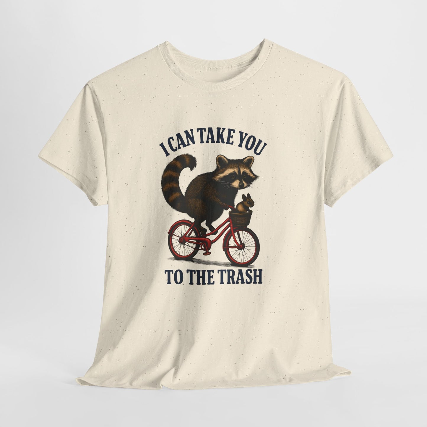 Cotton Tee Vintage Raccoon Bicycle Graphic Shirt