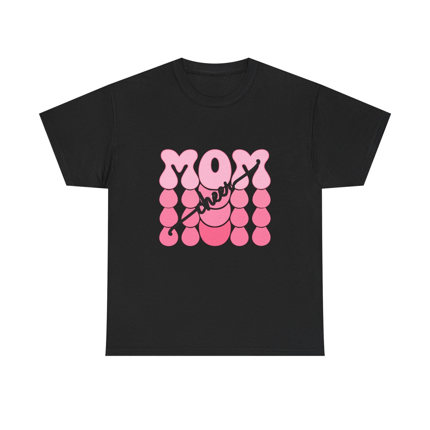 MOM Cheer – Pink Bubble Letter Spirit Tee