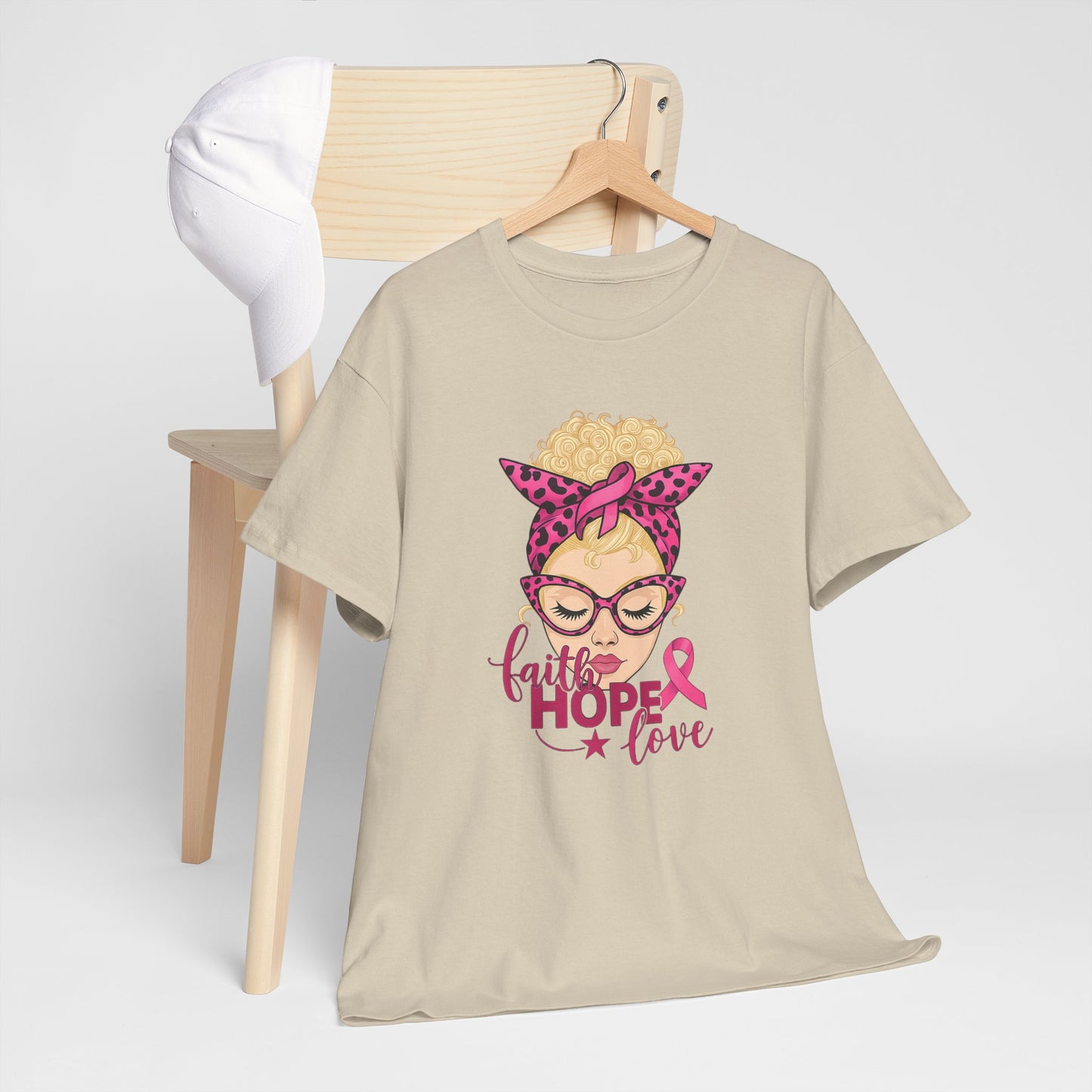 Hope Love Pink Ribbon Tee - Breast Cancer Awareness