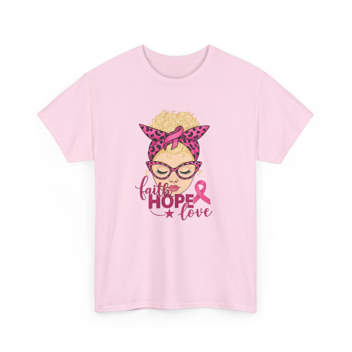 Hope Love Pink Ribbon Tee - Breast Cancer Awareness