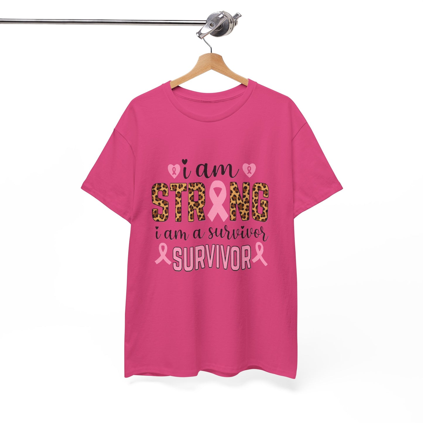 Strong Survivor Leopard Print Breast Cancer Tee