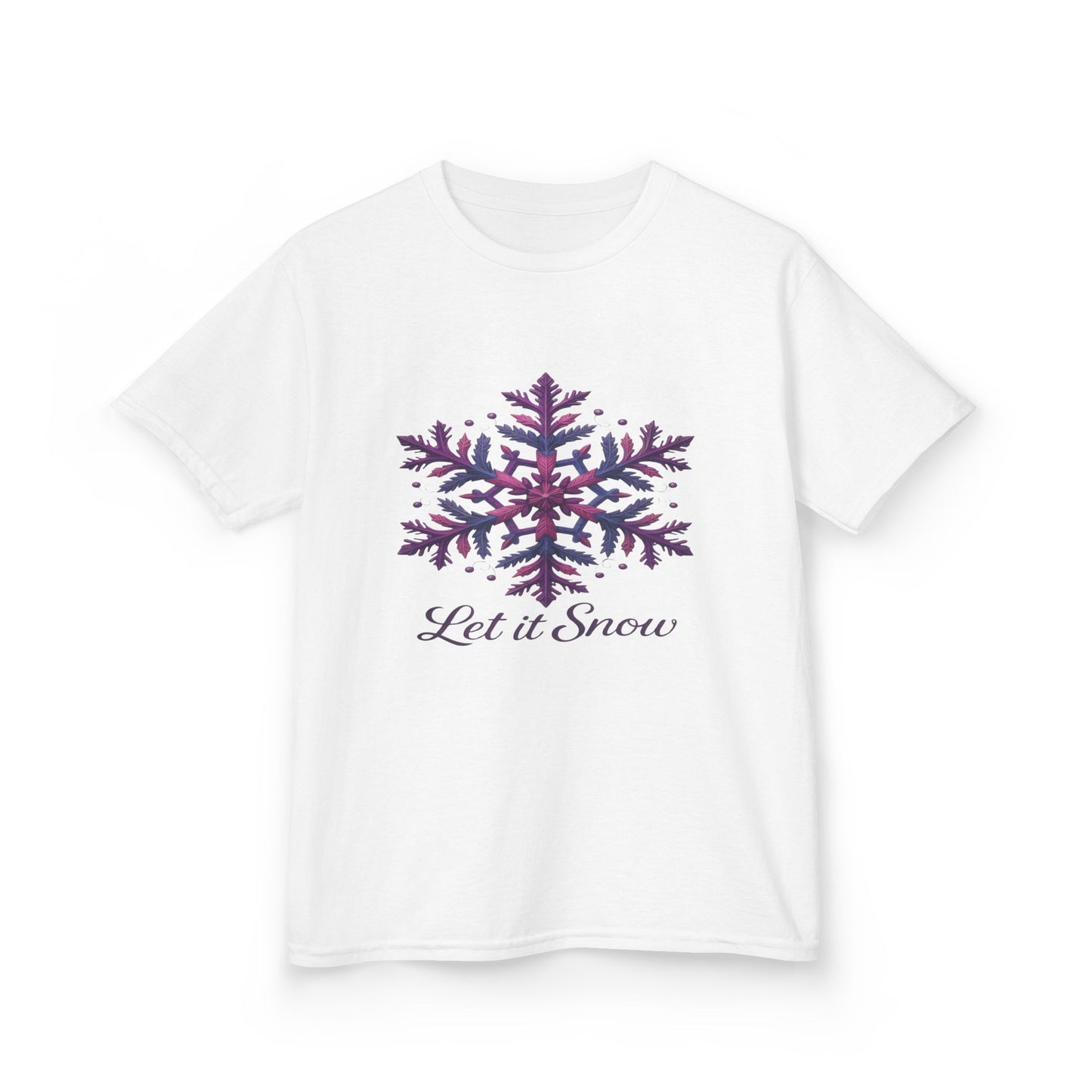 Let It Snow Dinosaur Kids Tee - Holiday Christmas Shirt