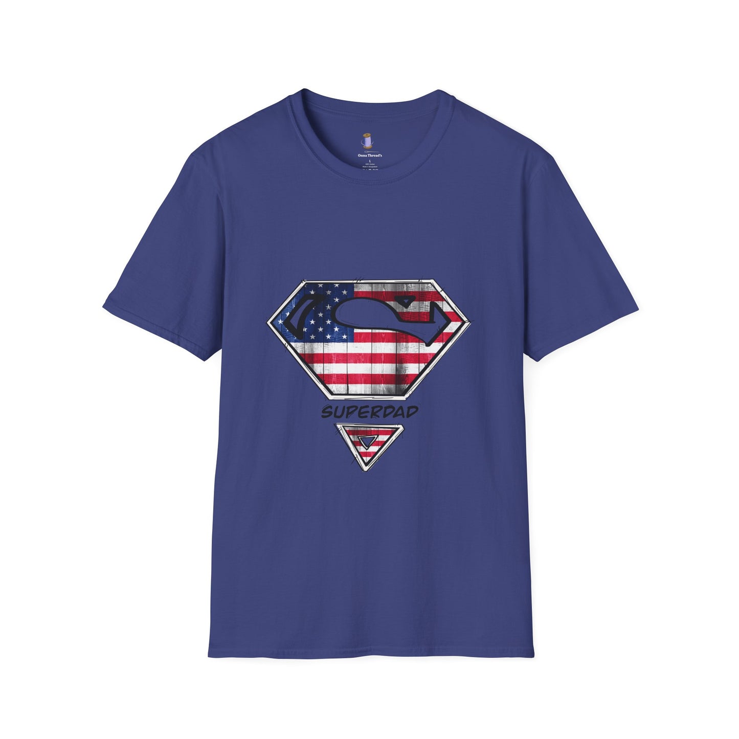 Superdad Patriotic T-Shirt | Unisex Softstyle Tee | Perfect for Father's Day, Dad's Birthday, Casual Wear, Superhero Theme