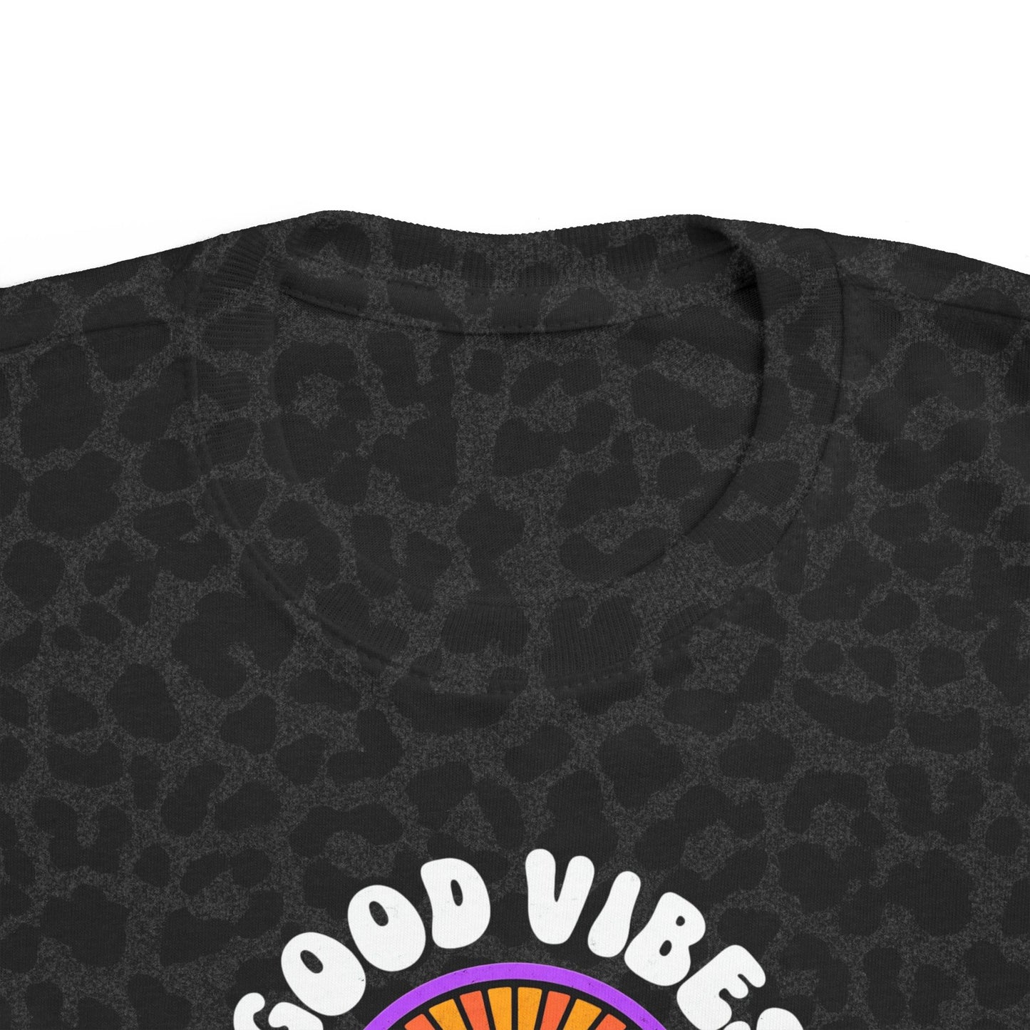 Toddler's Good Vibes Tee - Bright Jersey T-Shirt for Kids, Fun Summer Wear, Gift for Birthdays, Playdates, Rainbow Theme