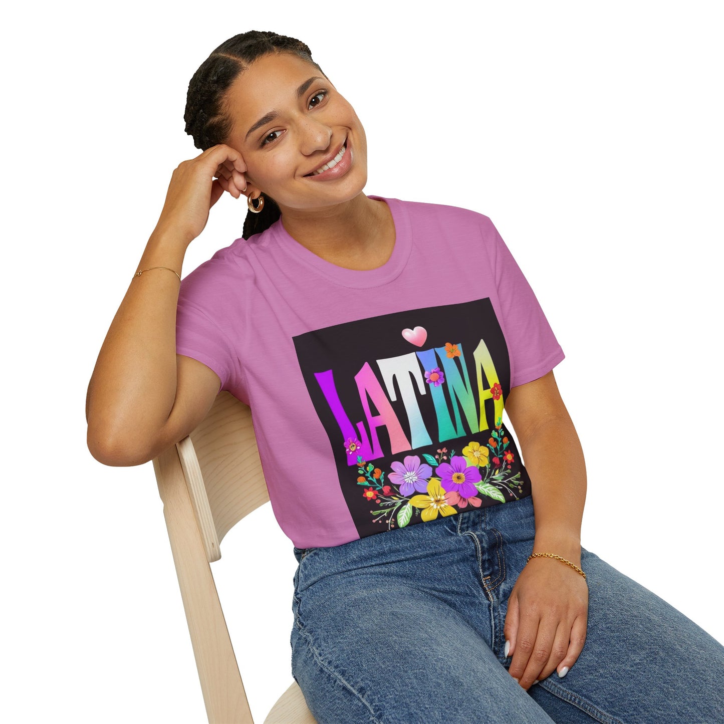 Colorful Latina Floral T-Shirt, Unisex Tee, Pride Shirt, Floral Graphic Tee, Gift for Her, Summer Style, Celebration Shirt