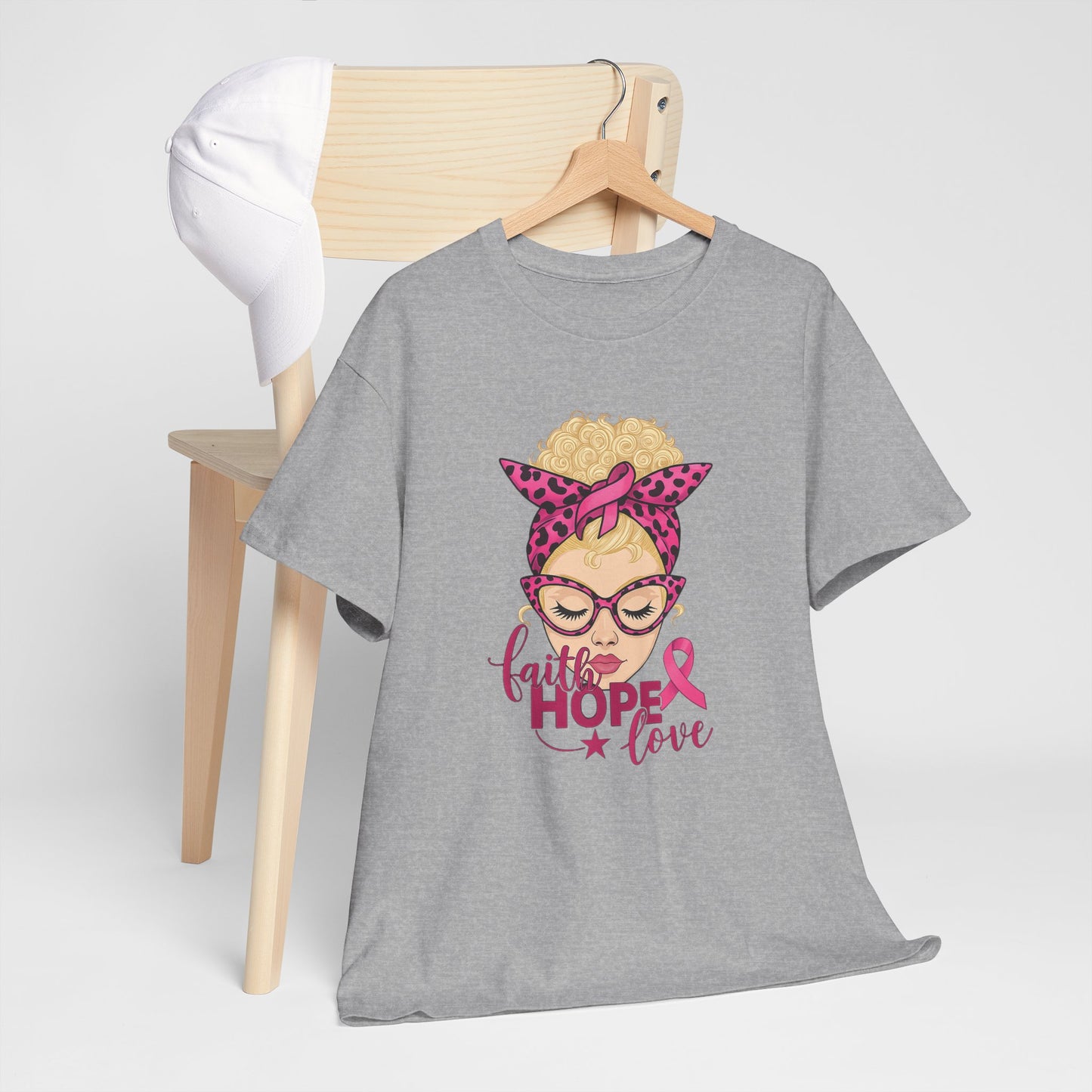 Hope Love Pink Ribbon Tee - Breast Cancer Awareness