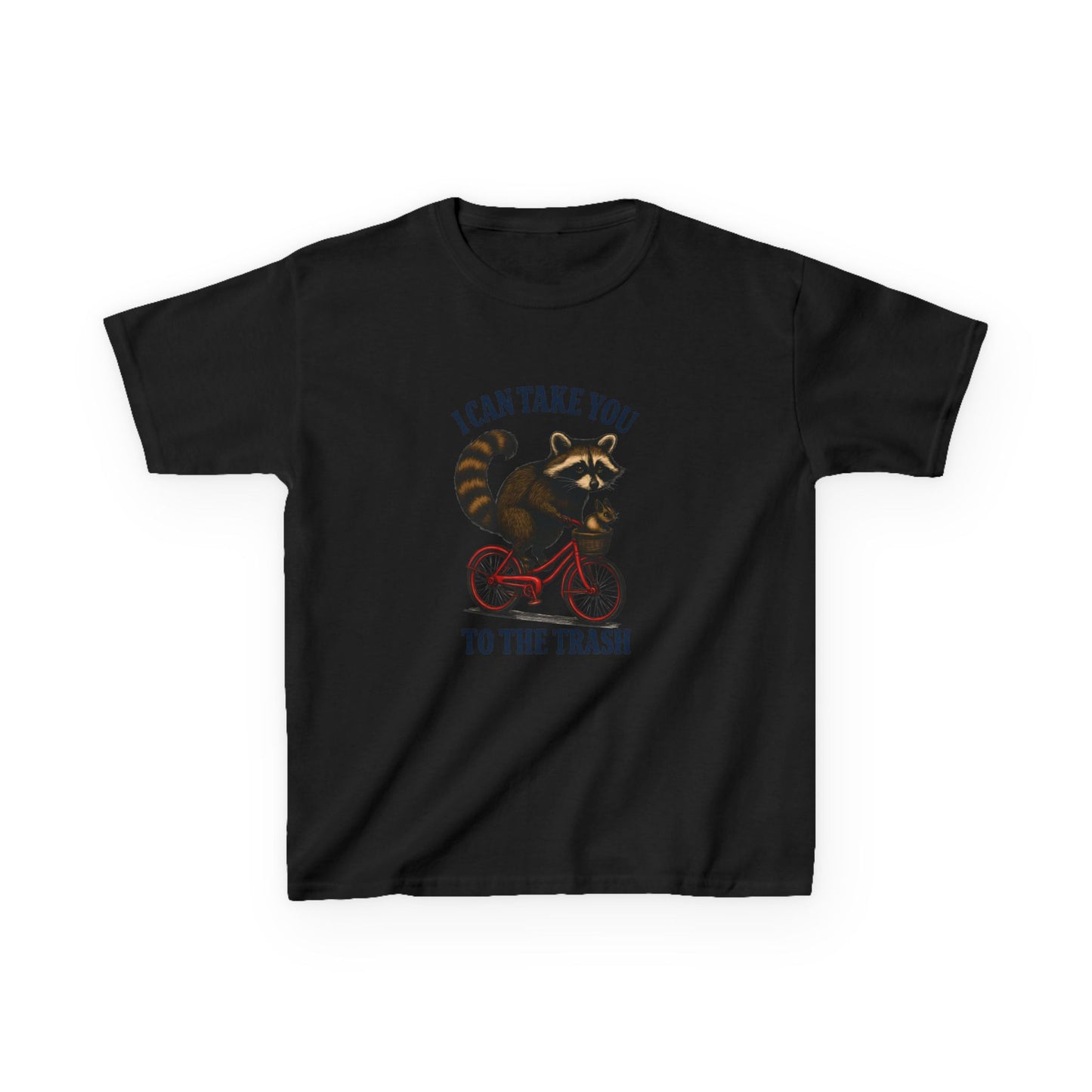 Raccoon Trash Ride Christmas Kids Tee