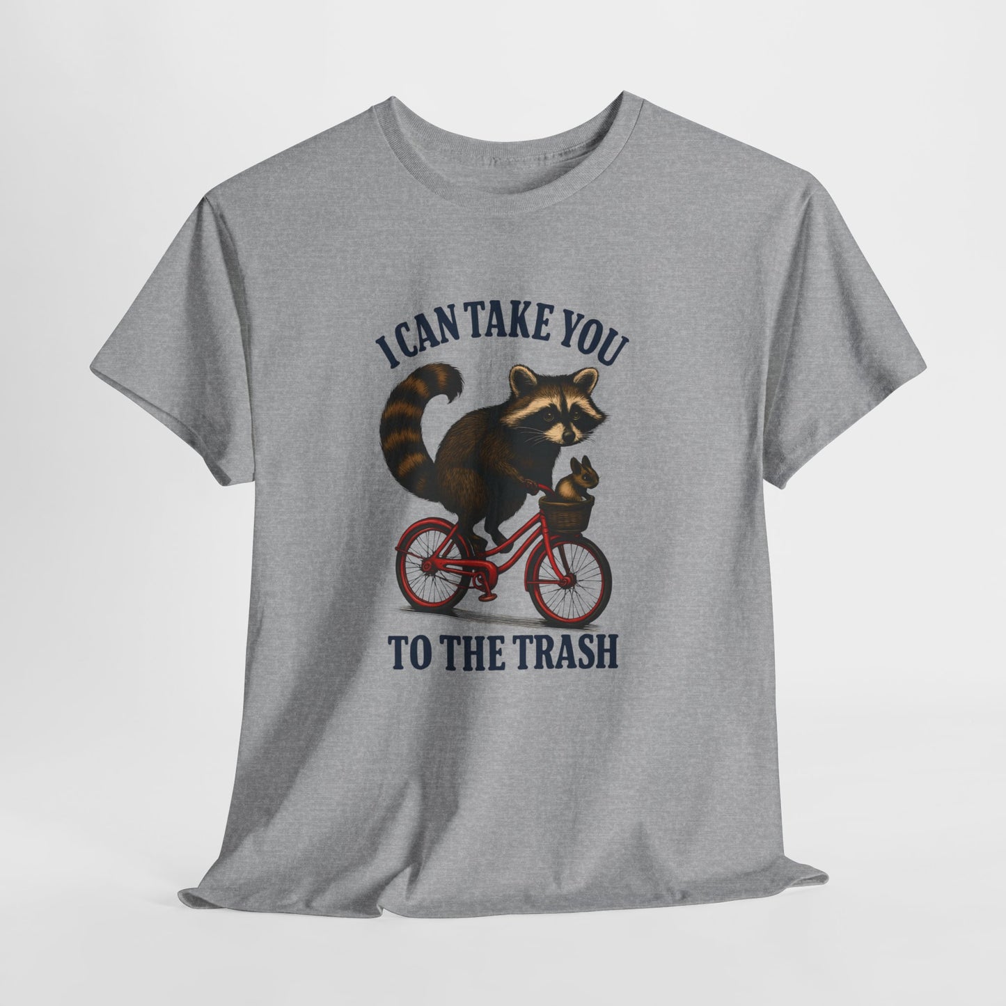Cotton Tee Vintage Raccoon Bicycle Graphic Shirt