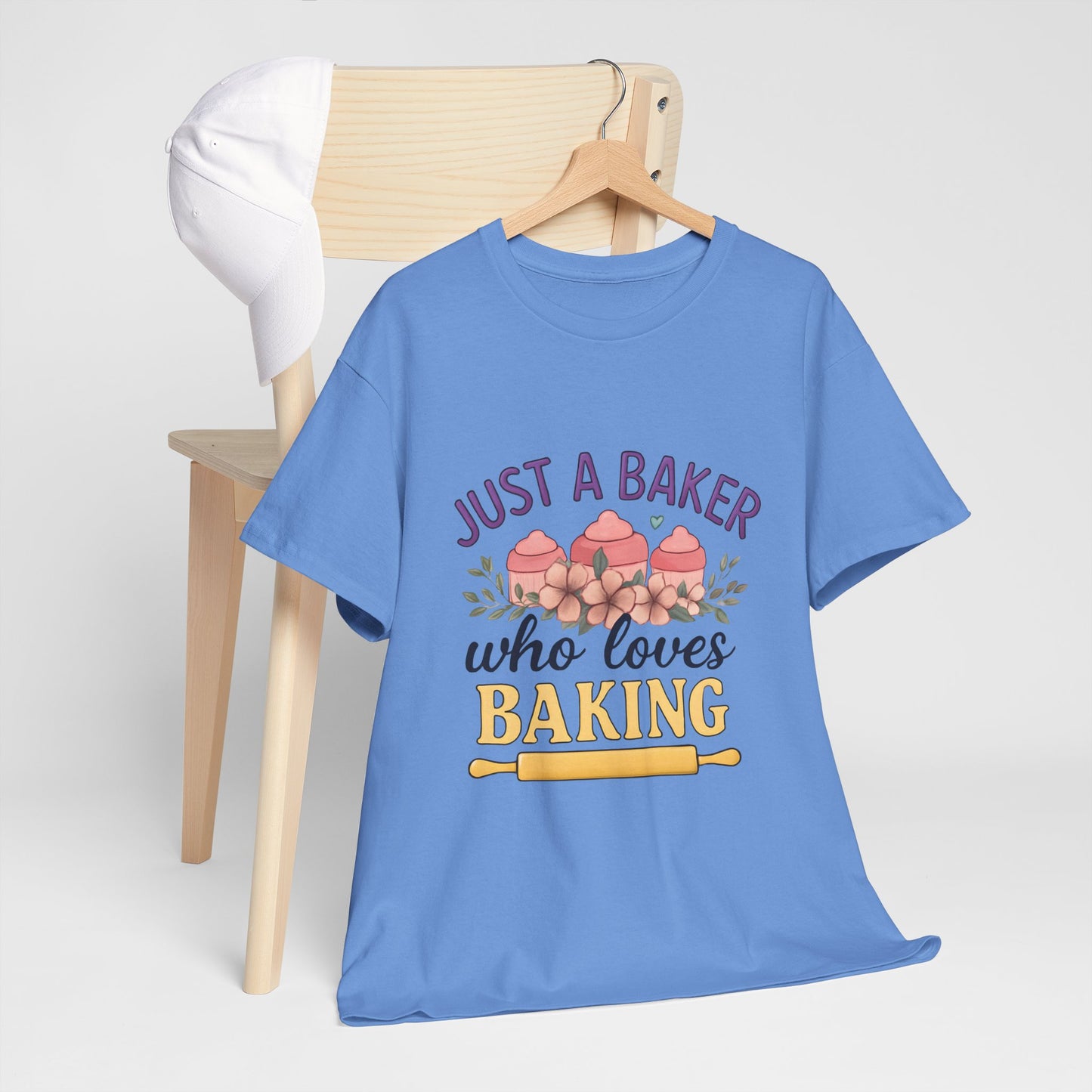 Baking Lover Tee with Cupcake and Rolling Pin Design