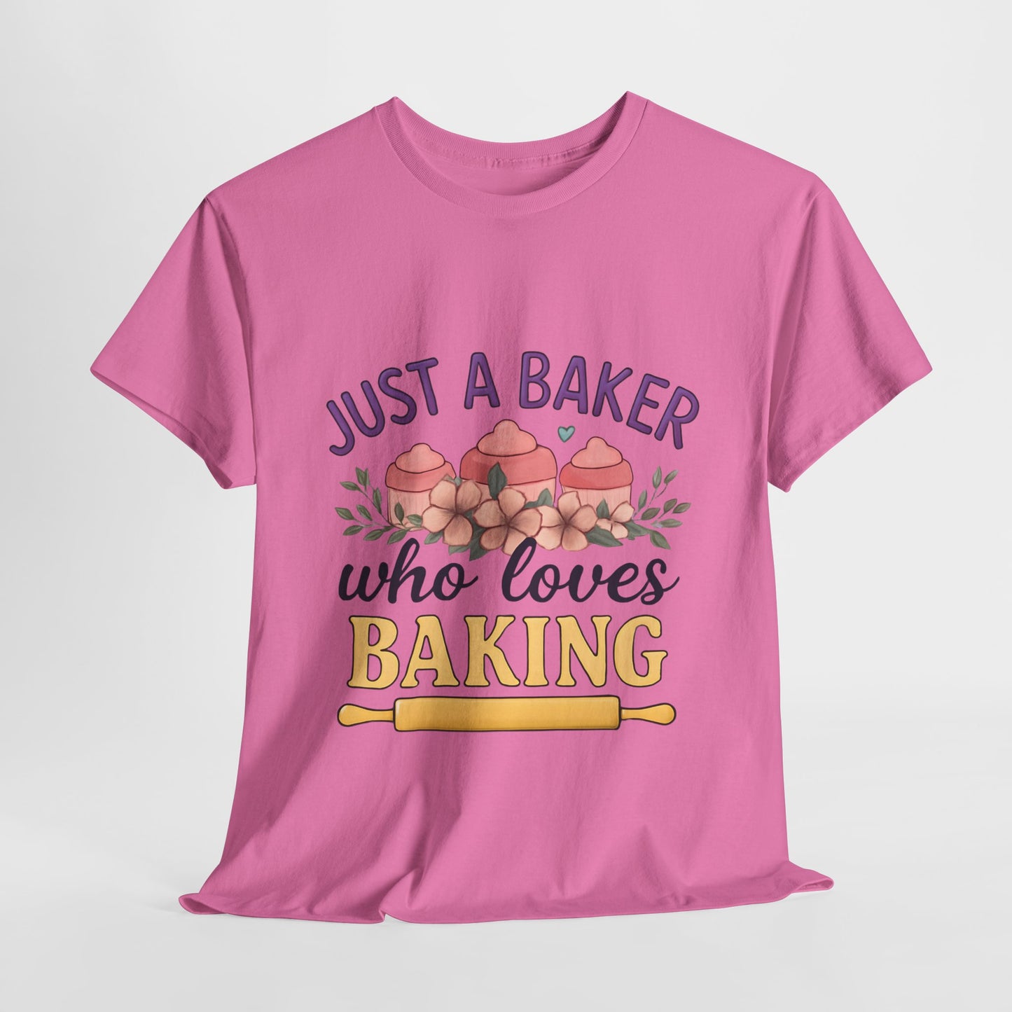 Baking Lover Tee with Cupcake and Rolling Pin Design