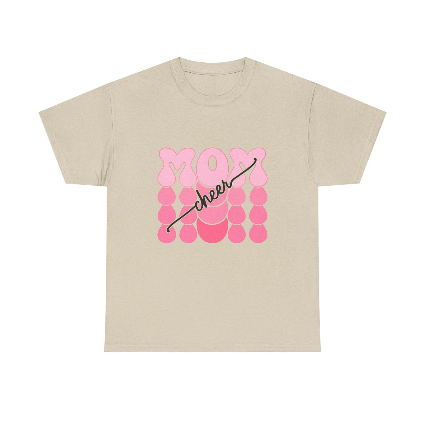MOM Cheer – Pink Bubble Letter Spirit Tee