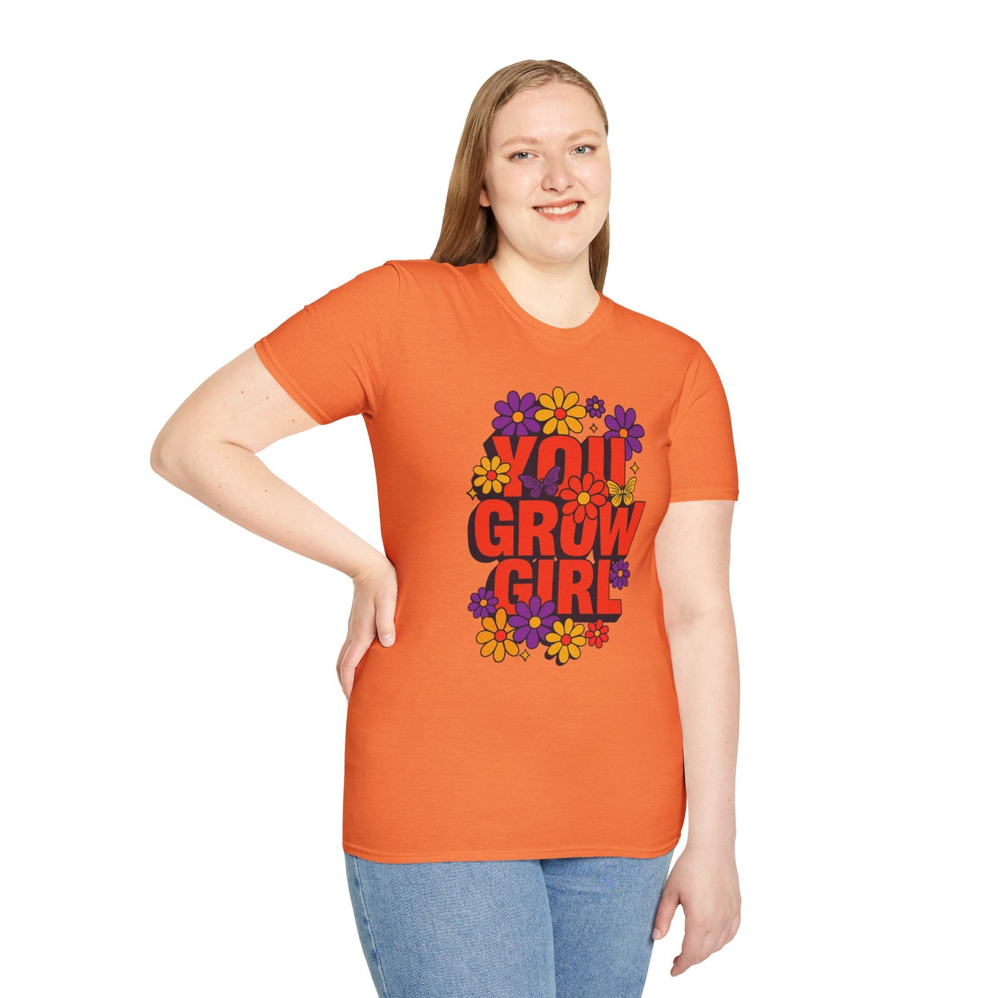 You Grow Girl Floral T-Shirt | Positive Vibes, Empowering Gift, Casual Wear, Spring Fashion, Everyday Comfort