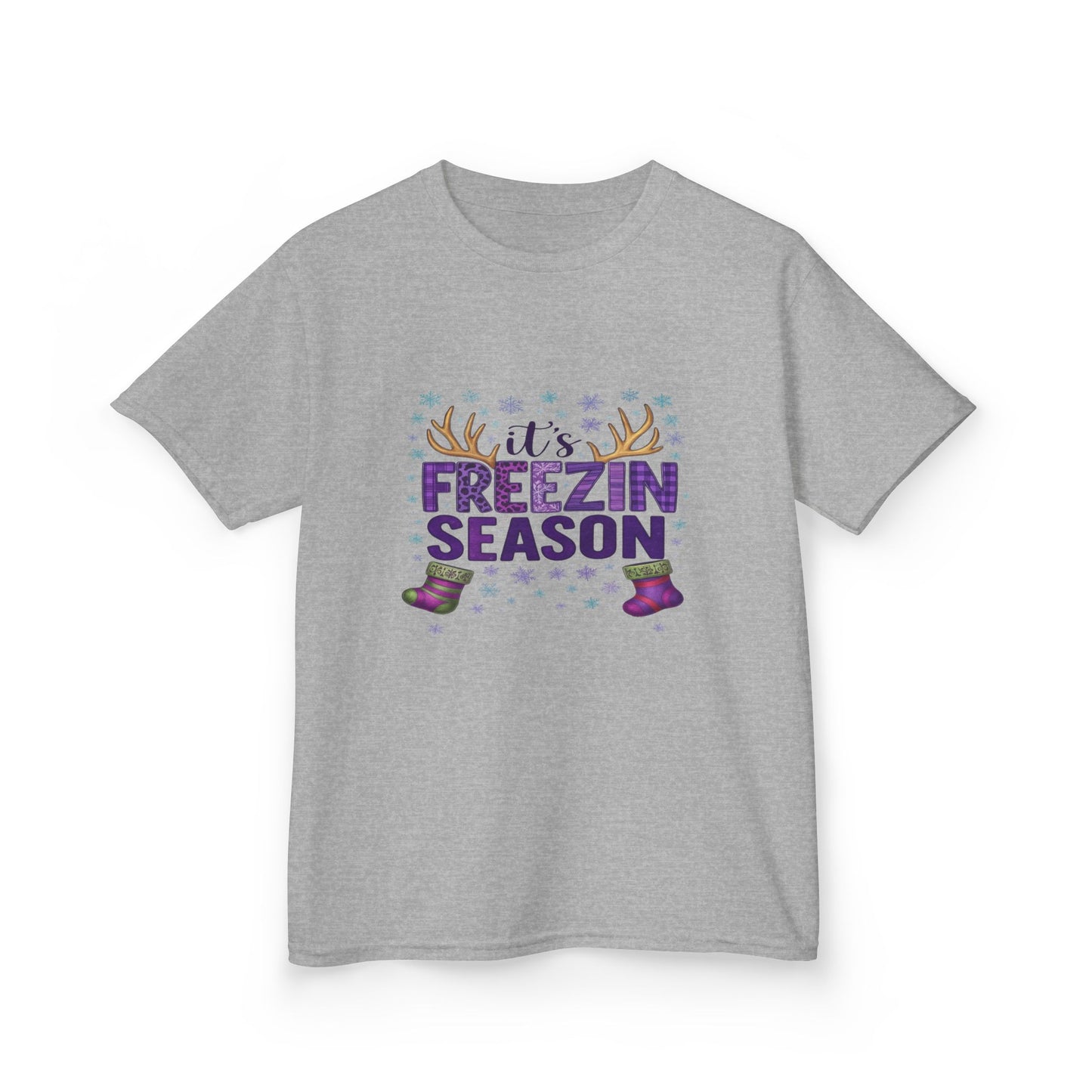 It's Freezin' Season Dino Christmas Tee - Kids Holiday Shirt