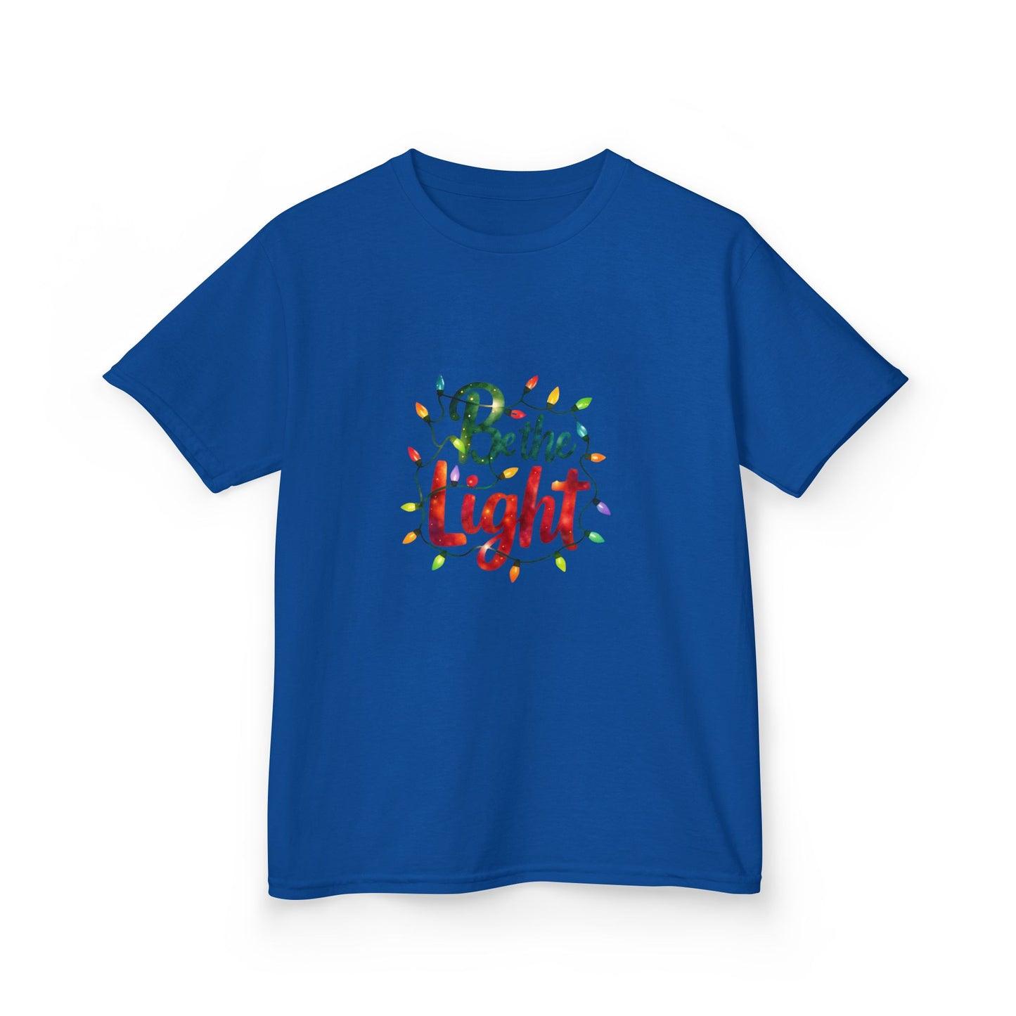 Be the Light - Watercolor Dinosaur Christmas Kids Tee