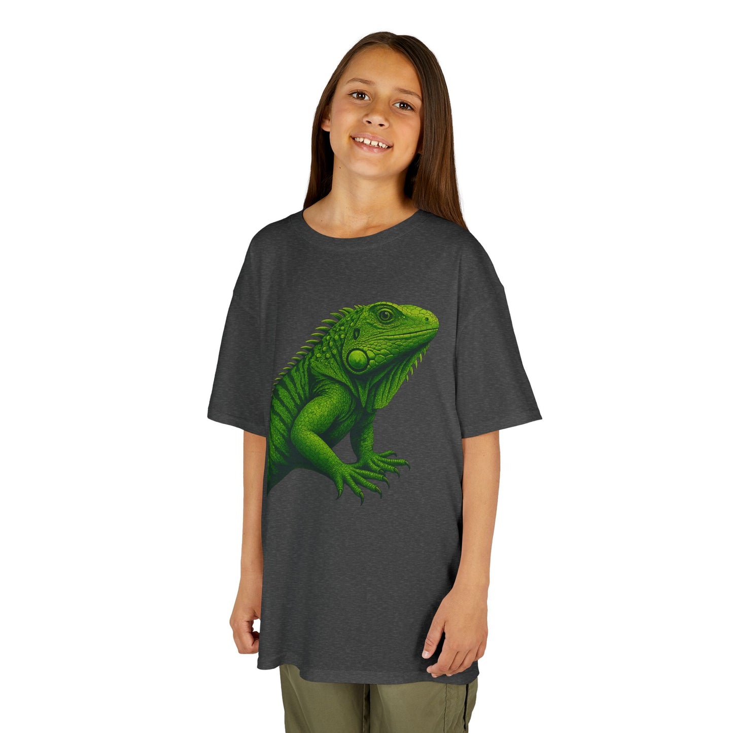 Green Iguana Kids Tee - Fun Shirt for Nature Lovers, Birthday Gift, Summer Wear, Animal Lovers, Eco-Friendly Clothing