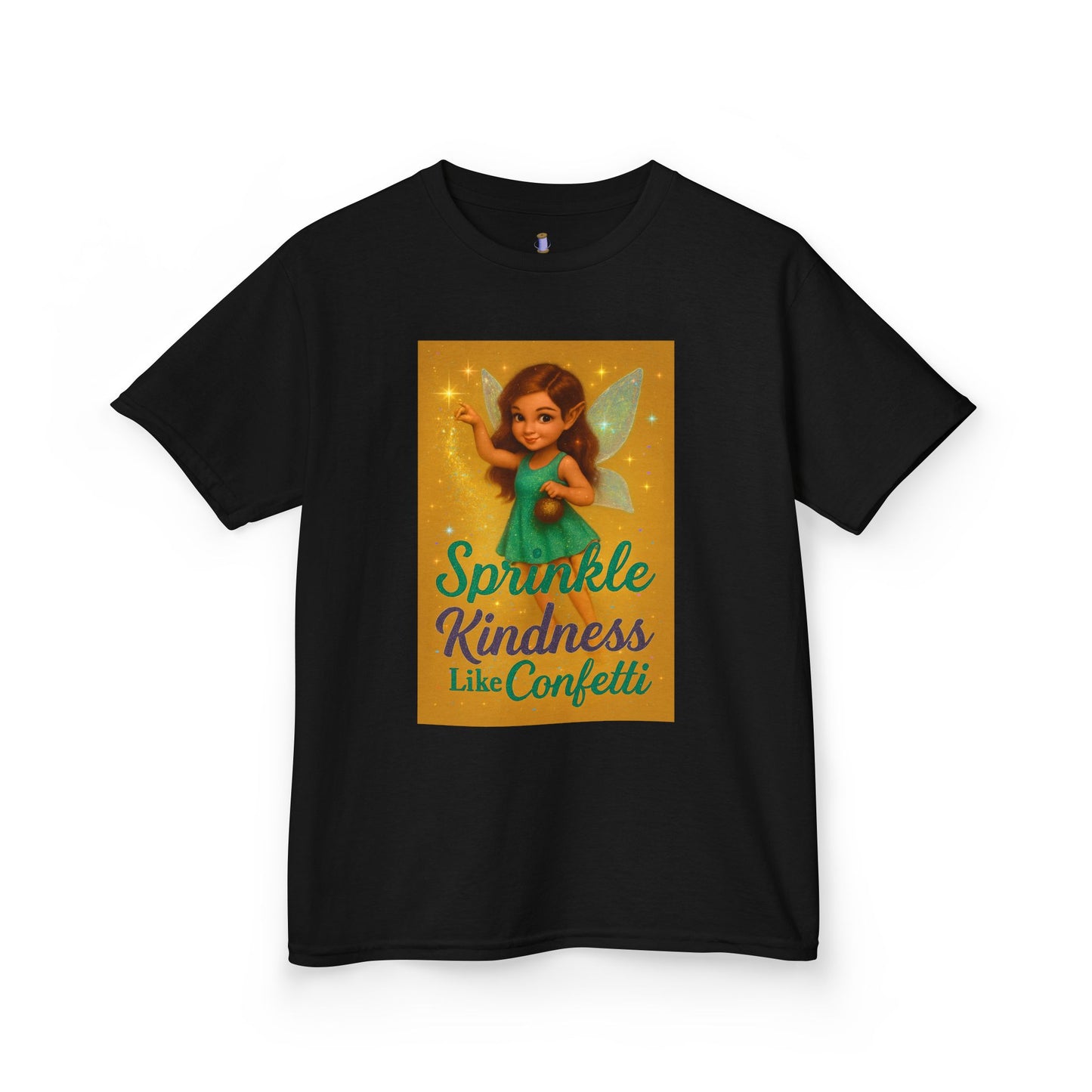 Sparkle Kindness Kids Cotton Tee - Whimsical Fairy Design, Perfect Birthday Gift, Playtime Apparel, Encouraging Message, Kids Fashion